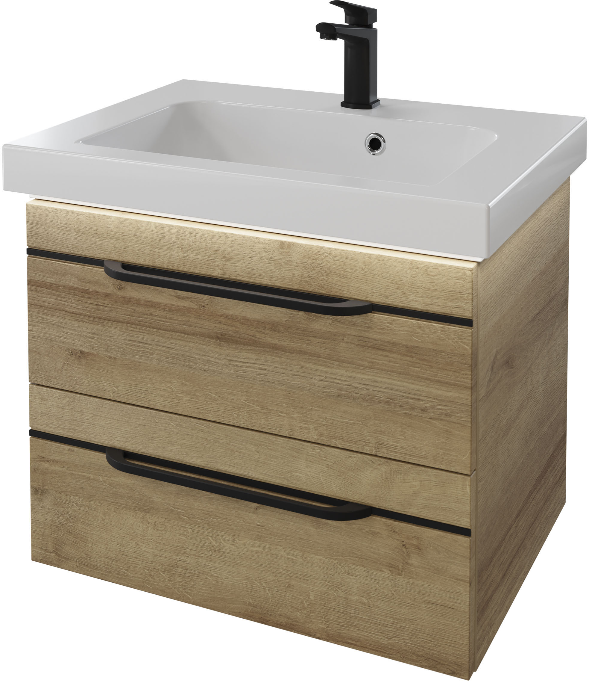 Thumbnail - Saphir Badmöbel-Set "Balto 2-teilig Mineralmarmor-Waschtisch mit LED-Spiegel, Waschplatz" 2 Stk. tlg.