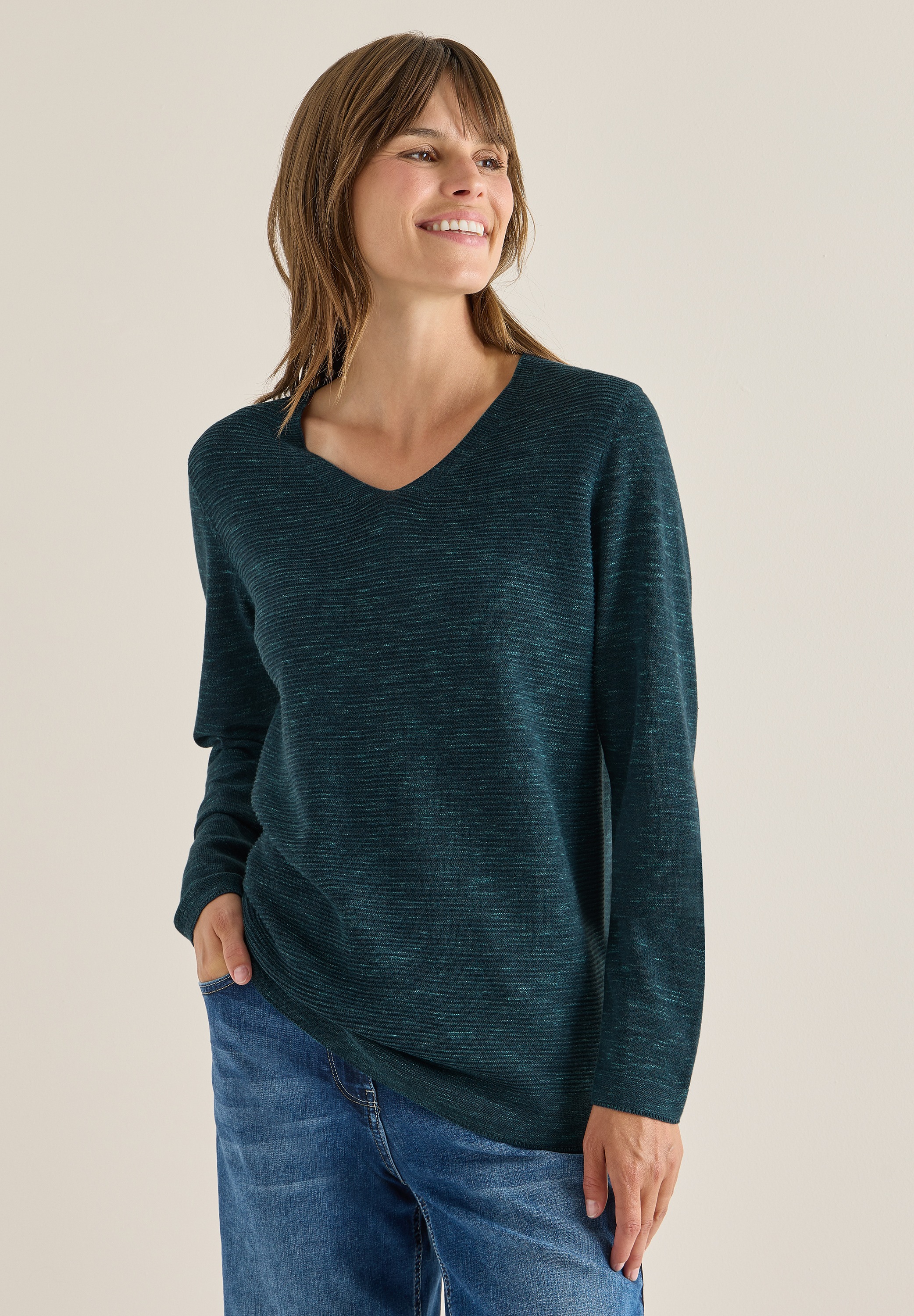 Cecil Strickpullover im Melange Look