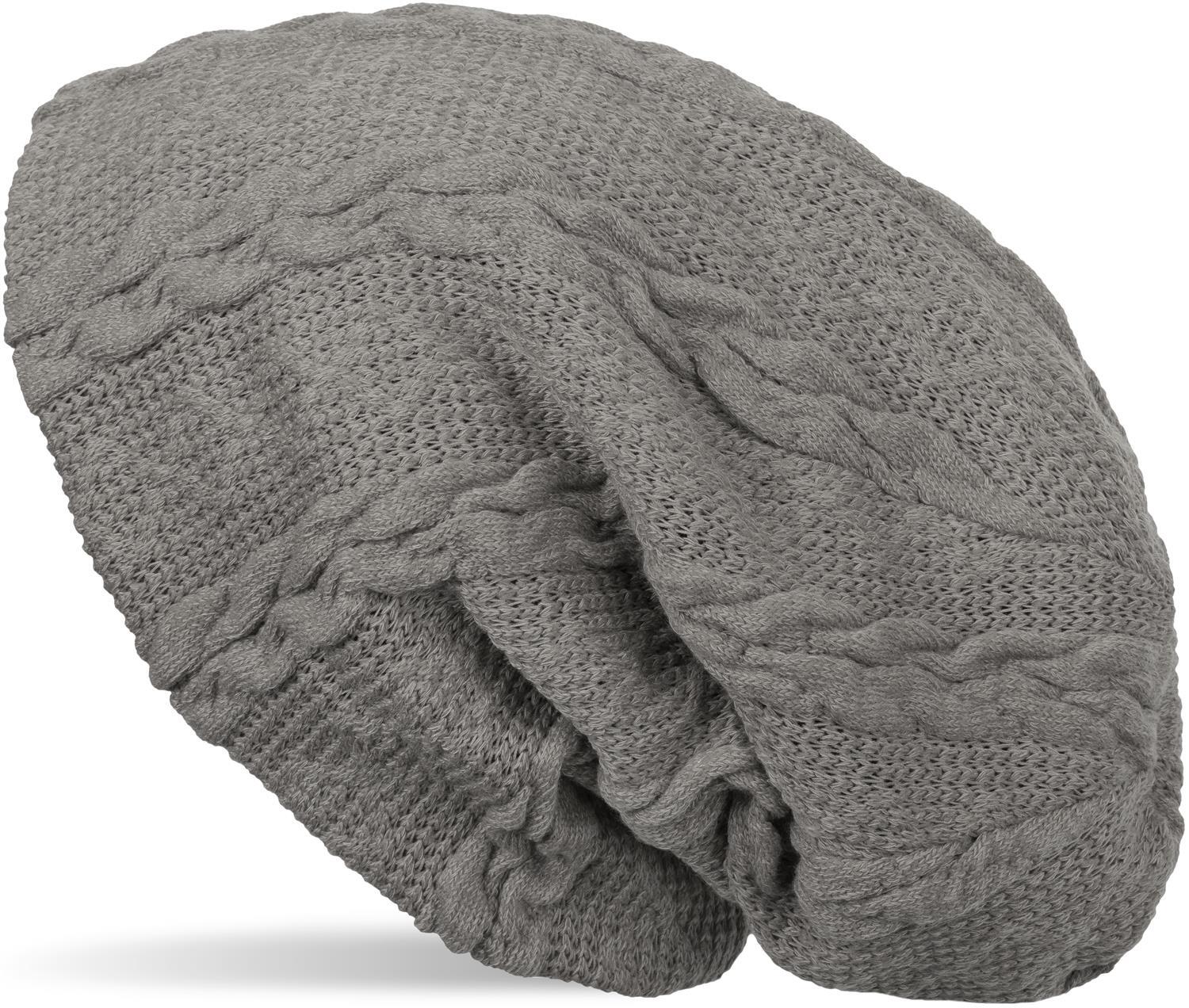 styleBREAKER Strickmütze "Feinstrick Beanie mit Zopfmuster und Fleece" 1 Stk.