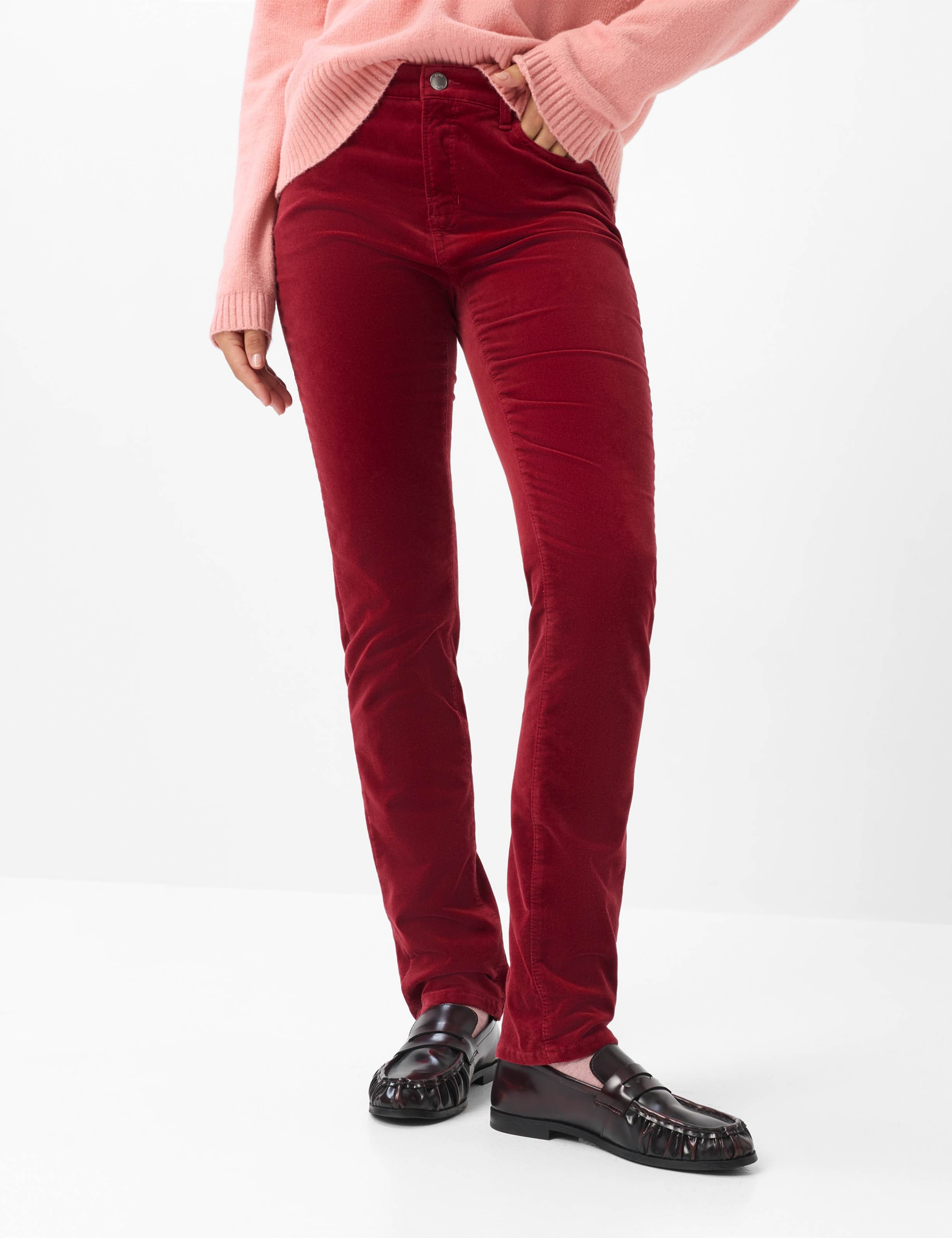Brax 5-Pocket-Hose "Style CAROLA" Samt: Five-Pocket Hose im Feminine Fit