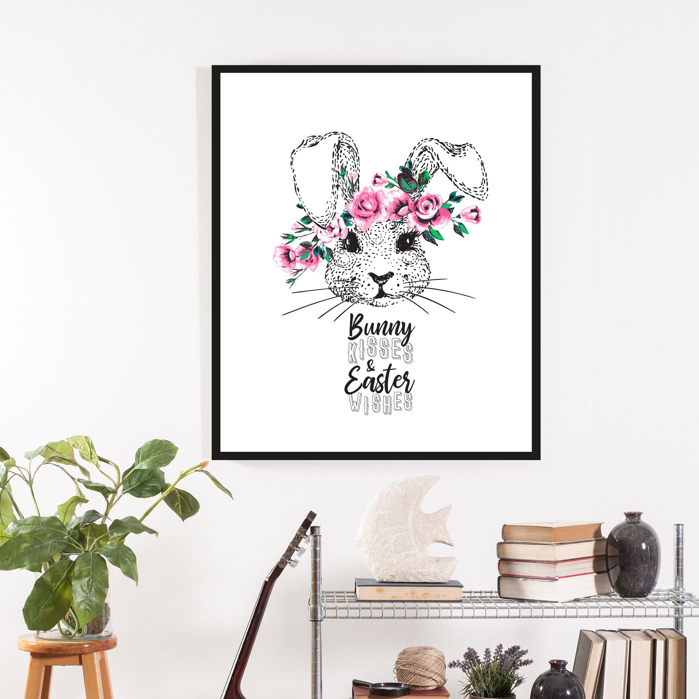 queence Bild "Aico", Hase-Hasen-Haustiere-Kunst-Ostern-Blumen, (1 St.), mit günstig online kaufen
