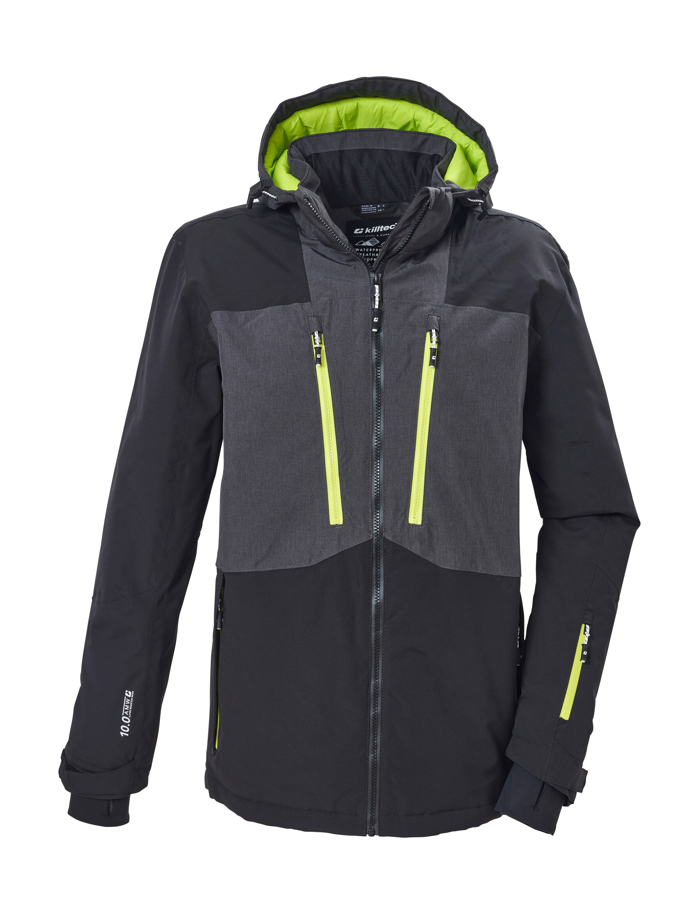 Killtec Skijacke "KSW 288 MN SKI JCKT" Wind- und wasserdichte Funktionsjacke mit abnehmbarer Kapuze