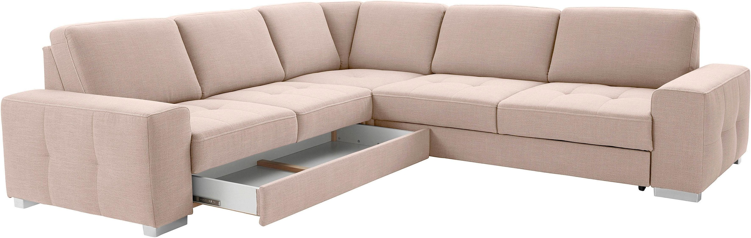 sit&more Ecksofa »Santorini L-Form«, mit Federkern und Sitztiefenverstellung, wahlweise mit Bettfunktion