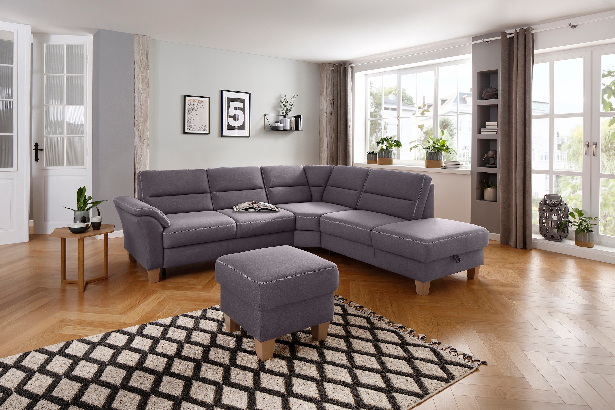 Home affaire Ecksofa "Soleo L-Form", komfortabel durch Trapezecke mit Relax günstig online kaufen