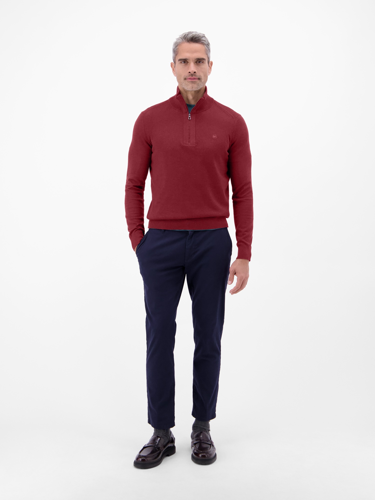LERROS Troyer »Flachstrickpullover mit Troyerkragen«