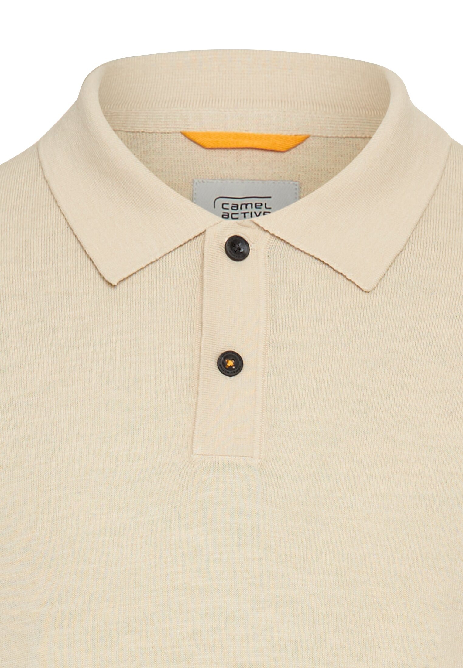 camel active Langarm-Poloshirt, mit Rippbündchen