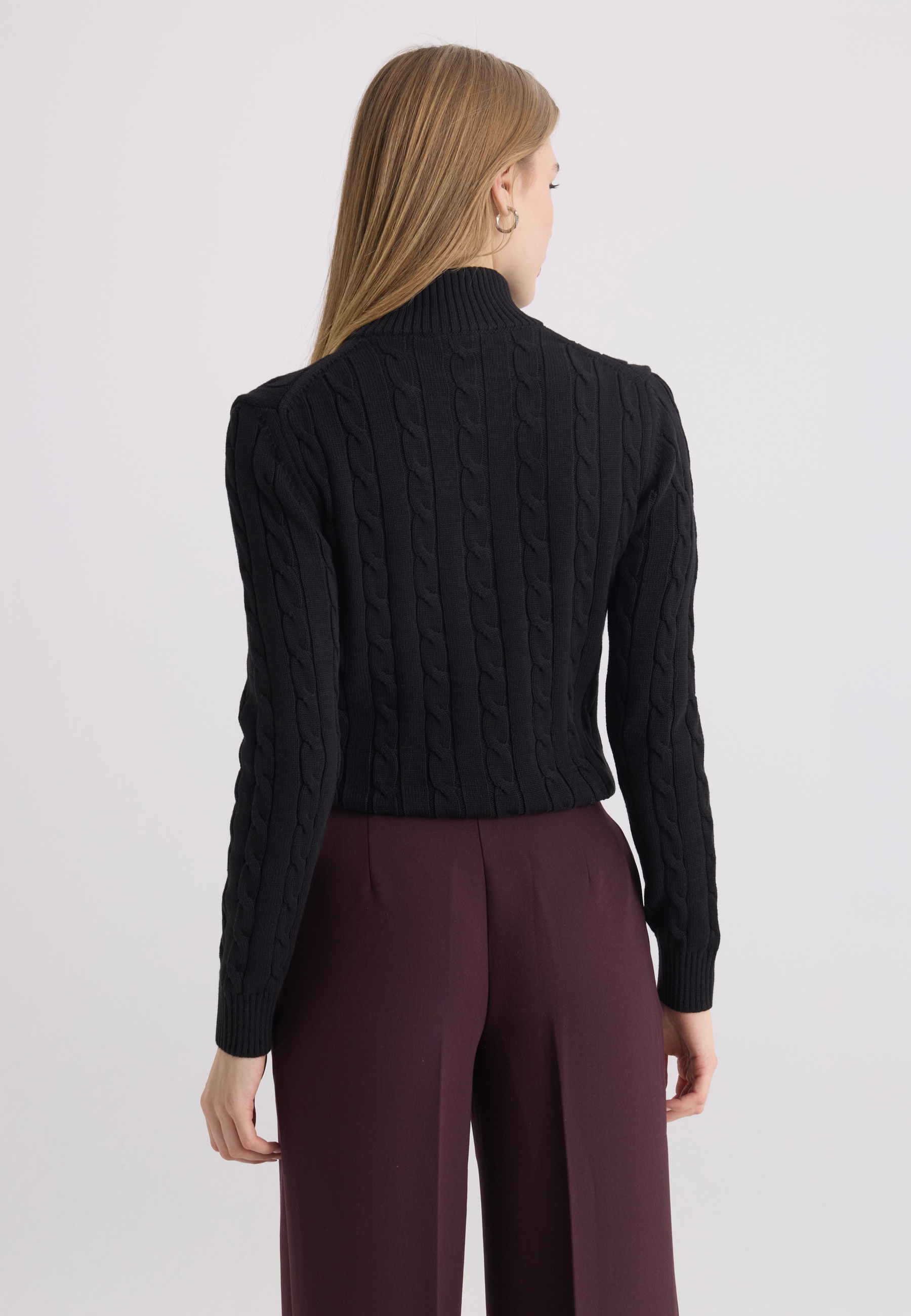 Felix Hardy Stehkragenpullover »Pullover mit Zopfmuster«