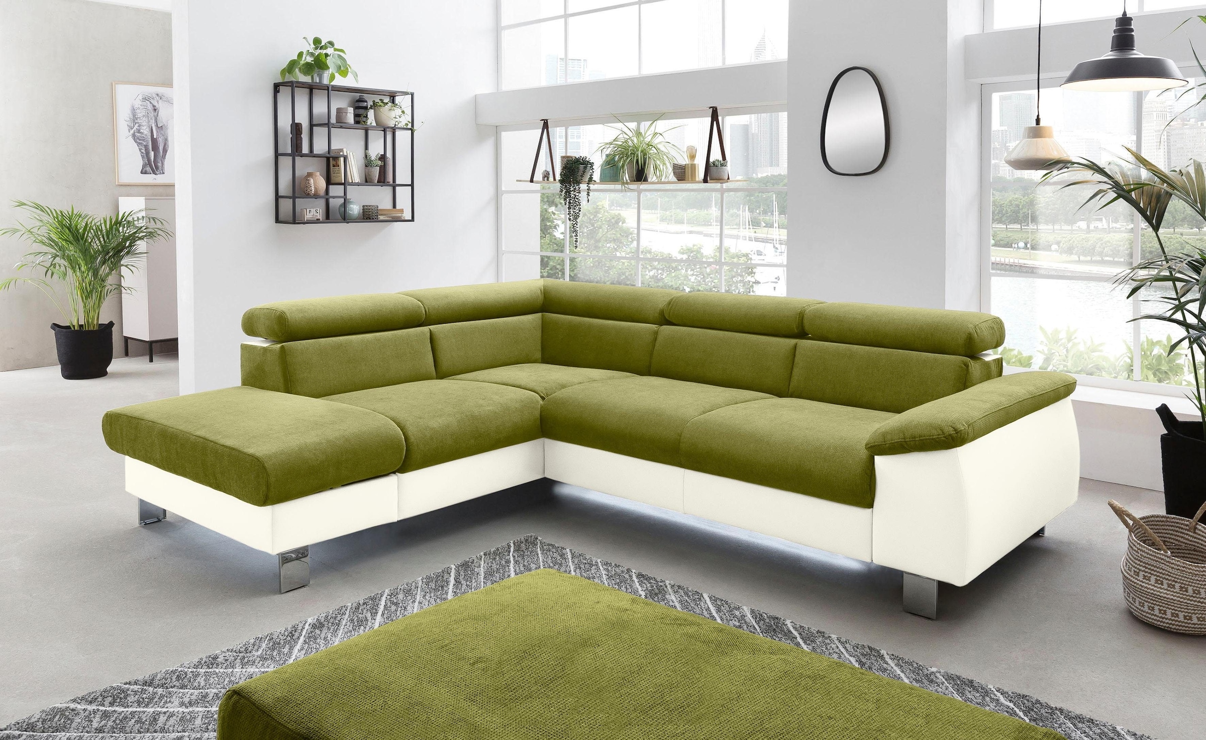 COTTA Ecksofa "Komaris L-Form", inklusive Kopf- bzw. Rückenverstellung, wah günstig online kaufen