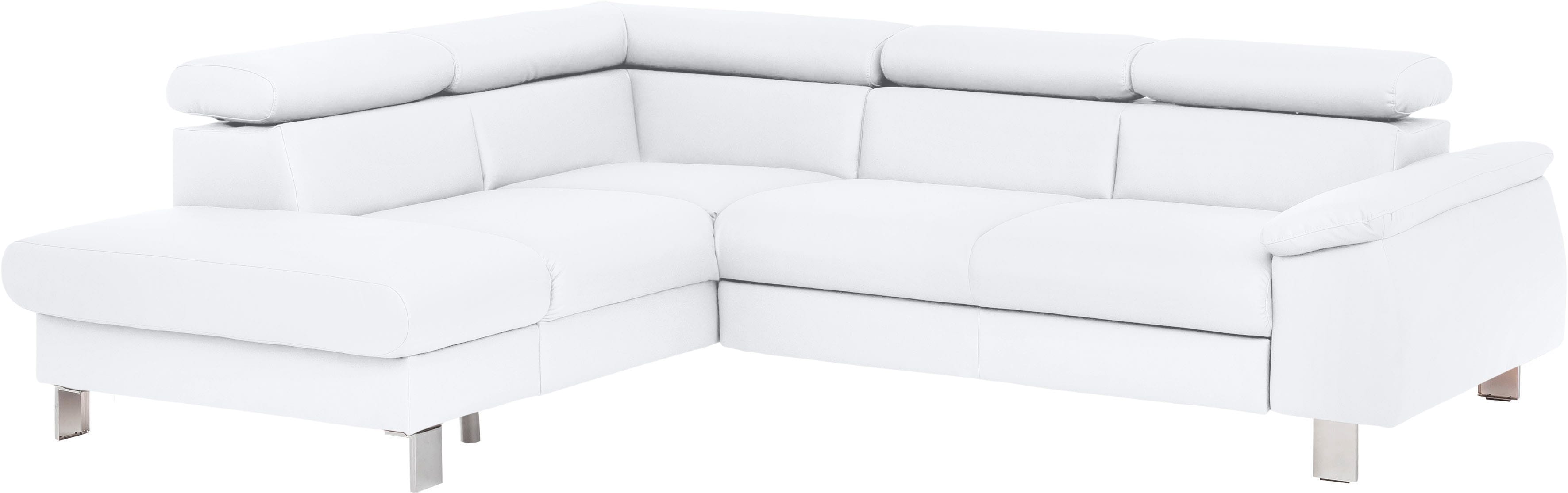 COTTA Ecksofa "Komaris L-Form, B: 249 cm" mit Kopfteilverstellung, optional Schlaffunktion, Bettkasten & Licht