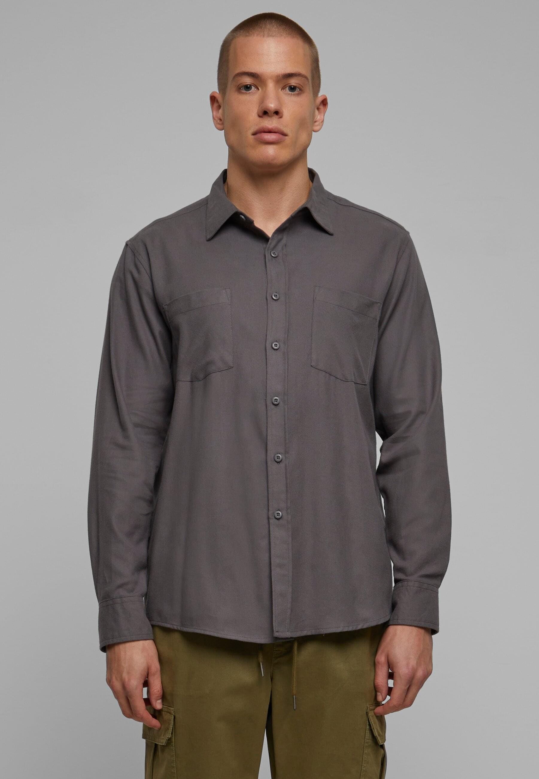 URBAN CLASSICS Langarm-Poloshirt »Urban Classics Herren Flanell Shirt« 1 Stk. tlg.