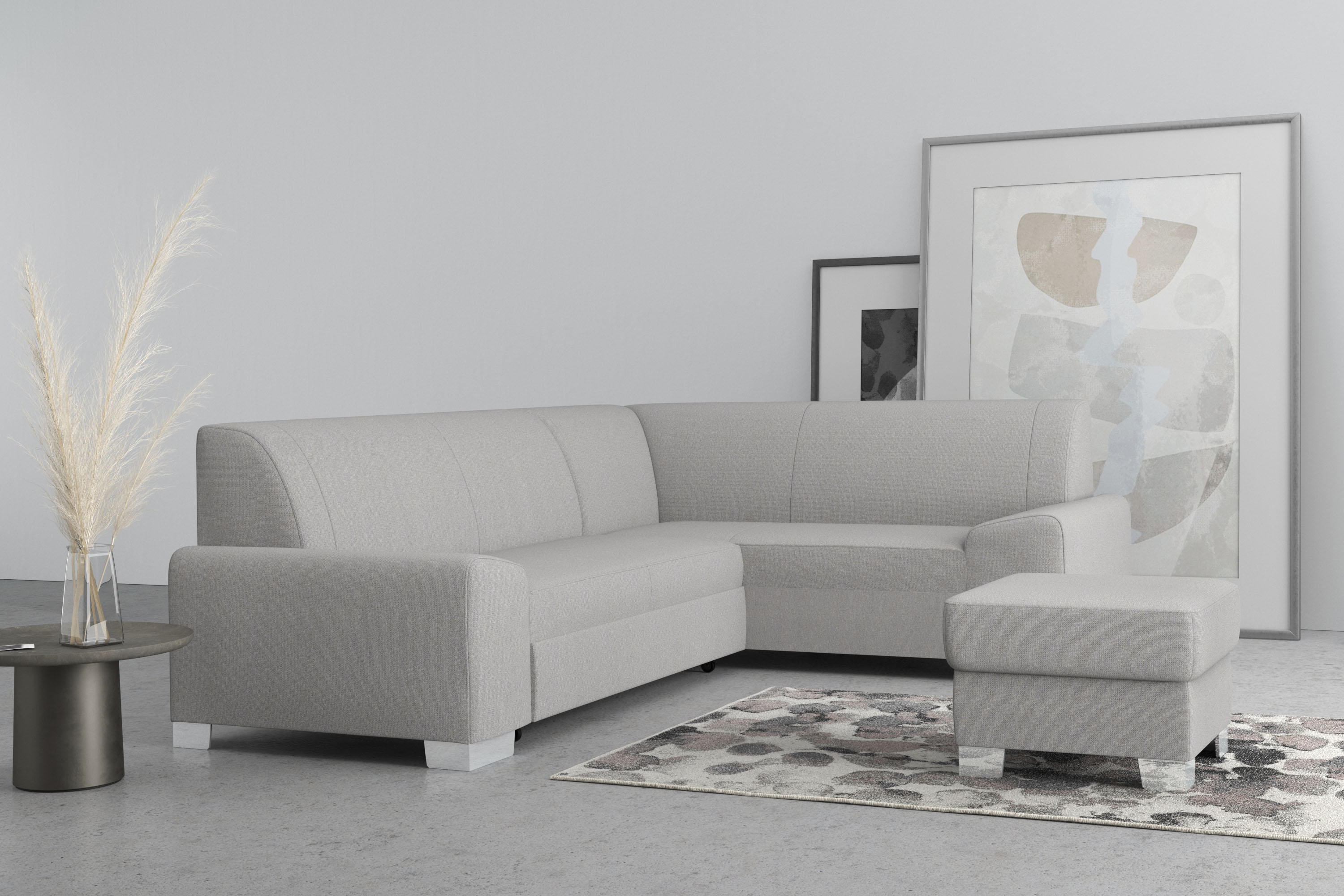 Thumbnail - DOMO collection Ecksofa "Anzio in kubischer Formensprache, flache Armlehnen, L-Form" Wahlweise mit Bettfunktion und Fede...