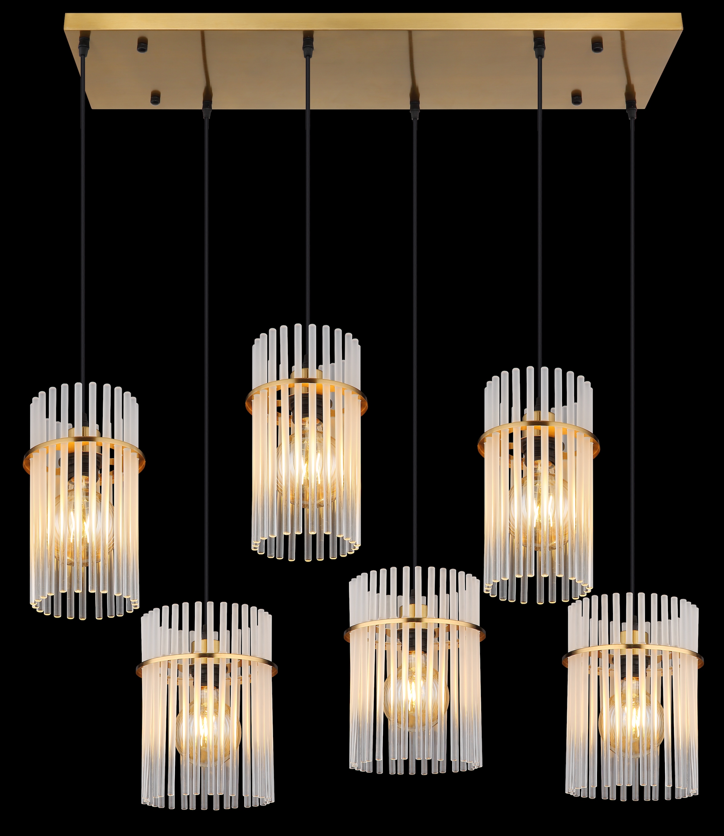 GLOBO LIGHTING Hängeleuchte »GORLEY« E27 1 Stk. Hängelampe Glasstäbe opal klar verlaufend elegant Wohnzimmer Esszimmer