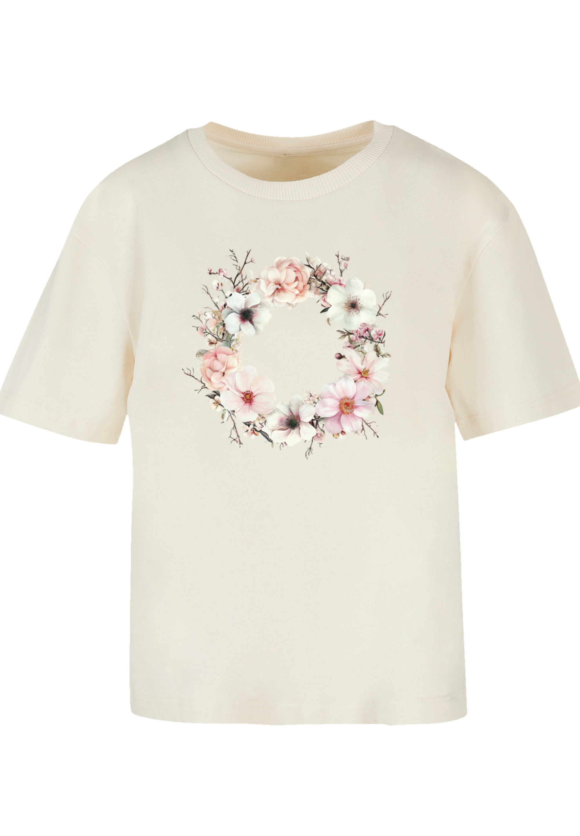 F4NT4STIC T-Shirt »Rosa Blumenkranz«, Premium Qualität