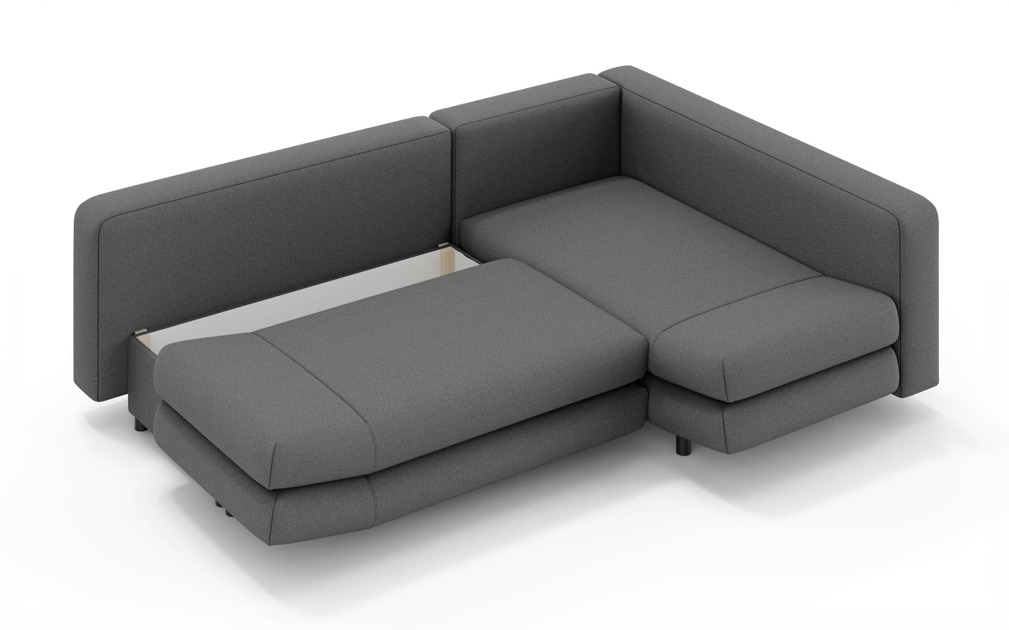 Home affaire Ecksofa »LENNARA Schlafsofa mit Bettkasten, Maße B/T/H: 234/179/85 cm«, L-Form mit Ottomane rechts/links, mit Wellenunterfederung