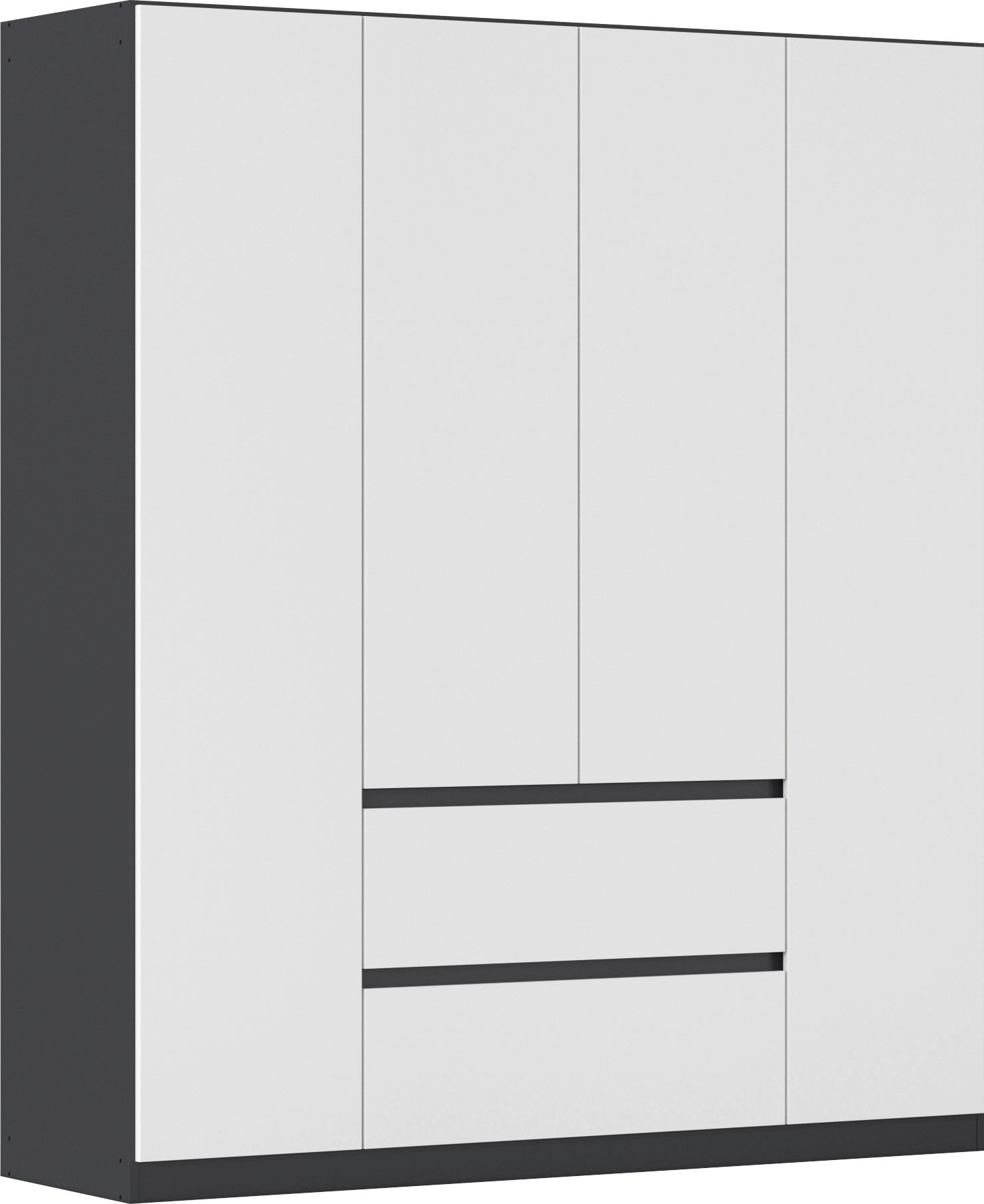 Drehtürenschrank RAUCH, B:181cm H:210cm T:54cm, grau, Holzwerkstoff, Schränke, "Kleiderschrank Schrank Garderobe Garderobenschrank MAINZ", grifflose