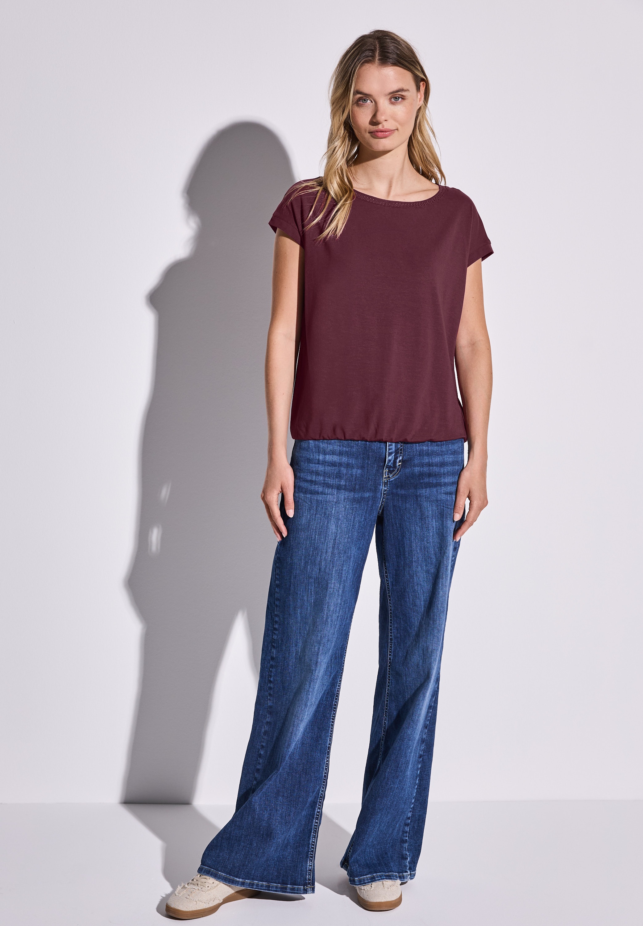 STREET ONE T-Shirt, mit U-Boot-Ausschnitt