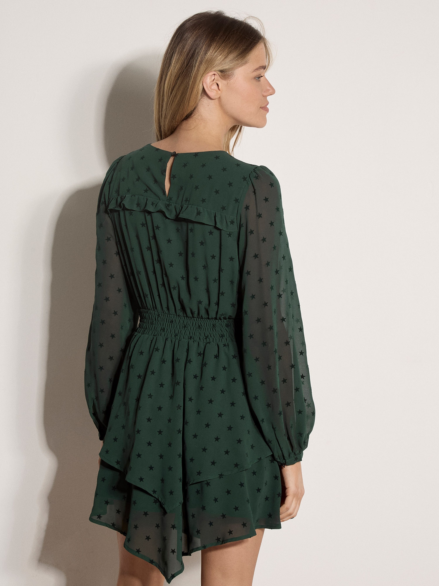 Apricot Partykleid »Midikleid« Ohne Taschen mit Flock-Print