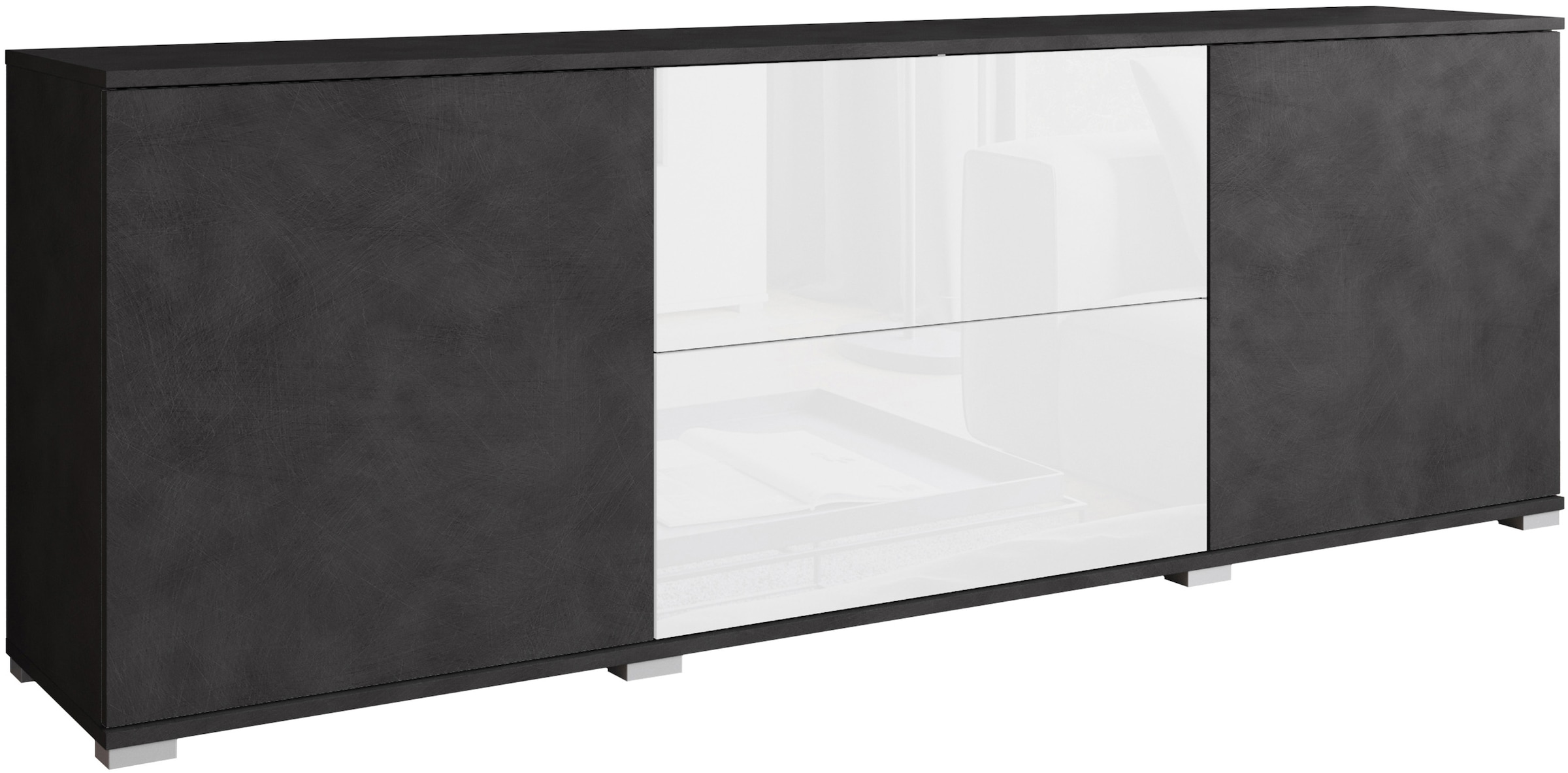 INOSIGN Lowboard »Kenia«, (1 St.), Der moderne TV-Schrank, mit 2 Türen und 2 Schubladen, Breite 180 cm