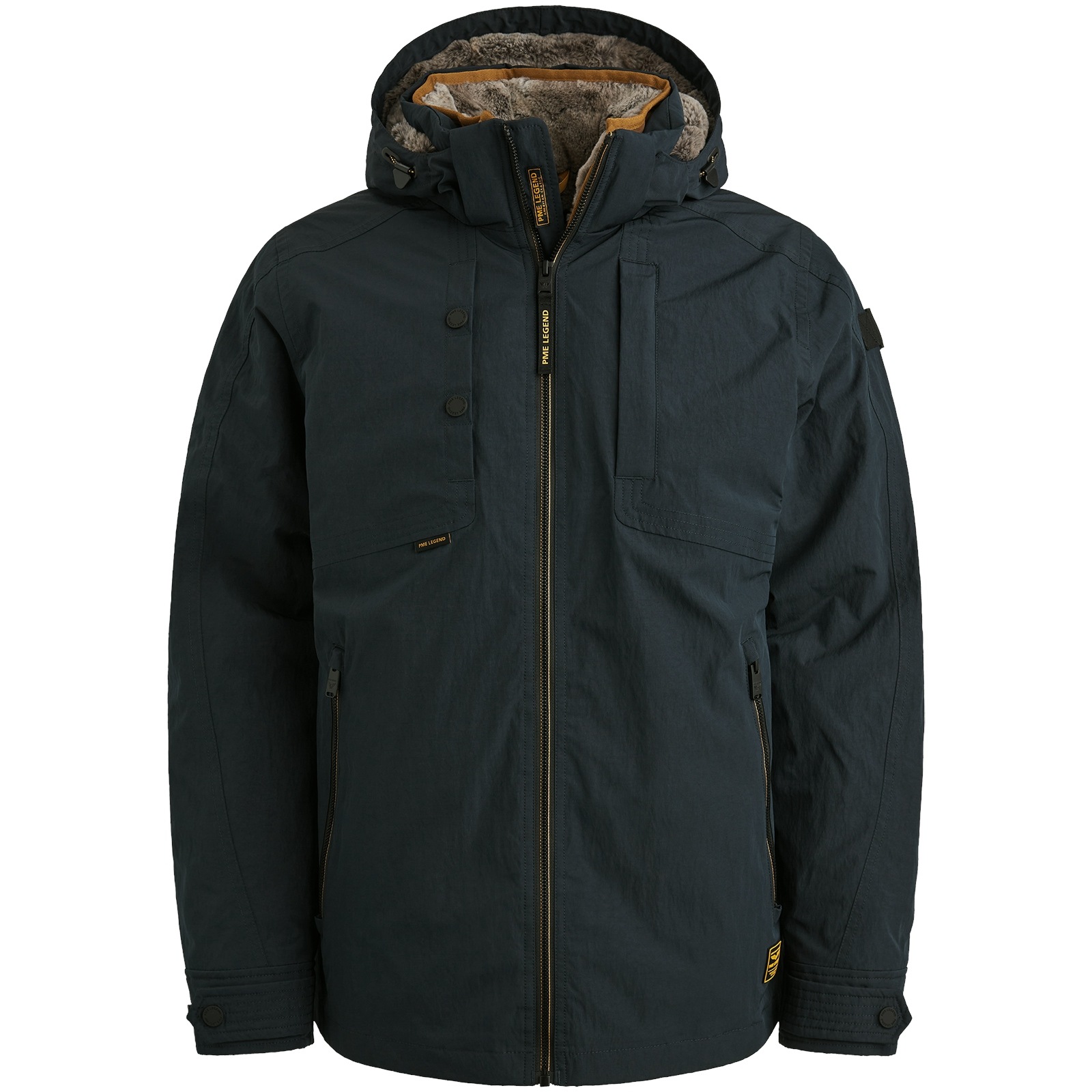 PME LEGEND Winterjacke mit Kapuze Herausnehmbares Fellimitat