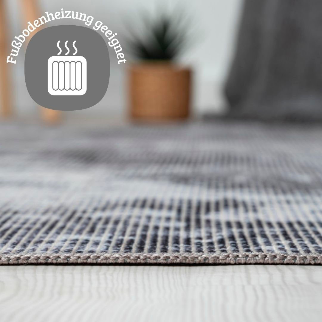 my home Teppich »Mülenen«, rechteckig, 10 mm Höhe, Kurzflor, modernes Design, waschbar, In- und Outdoor geeignet