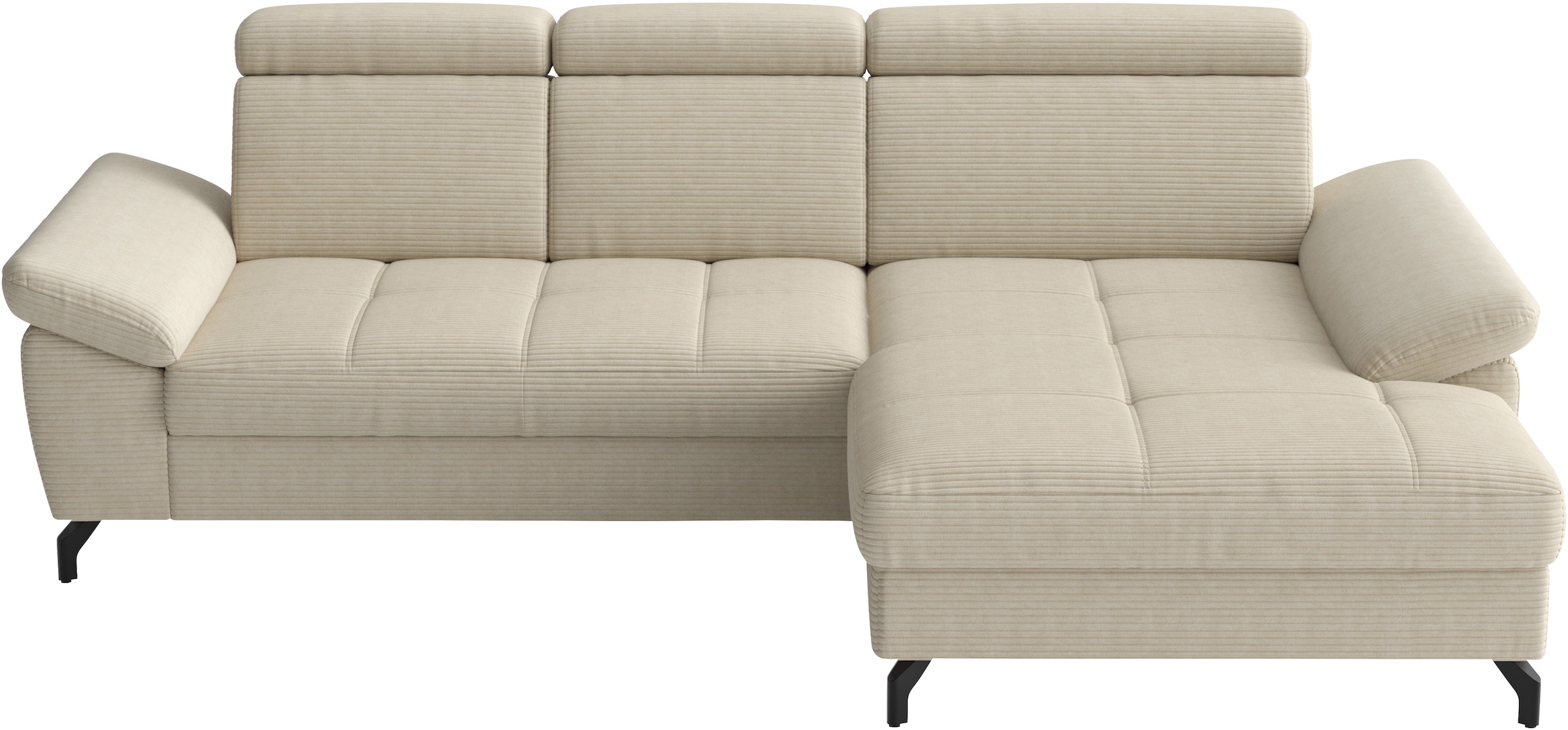 sit&more Ecksofa "Vanity, L-Form, B: 264 cm," Inkl.Sitz-,Kopf-und Armteilverstellung