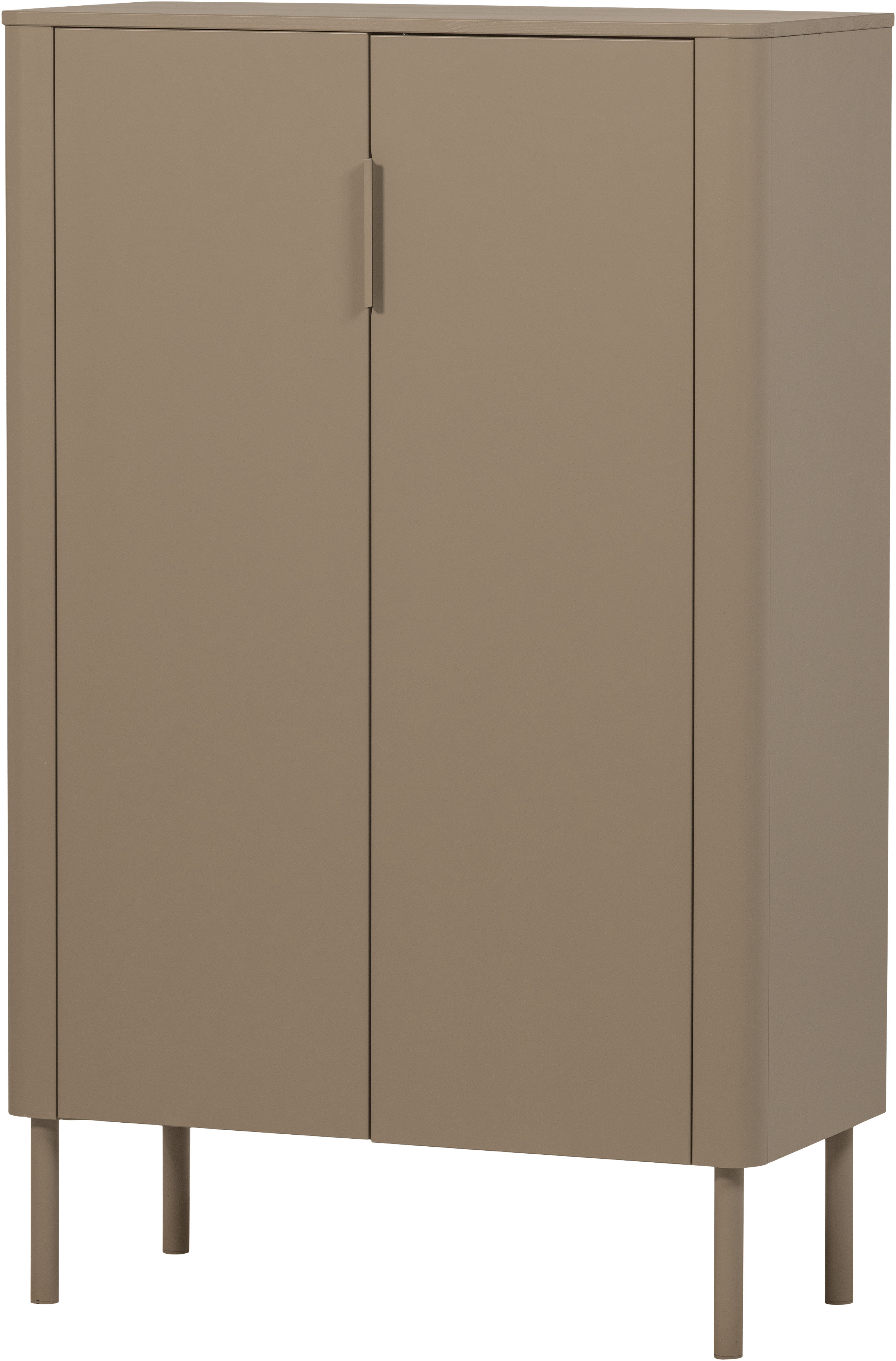 WOOOD Highboard "Gunnar FSC-Mix Massivkiefer mit Dämpfung Funktion, 85 x 39 x 135 cm" Abgerundete Ecken, Tragkraft 15 kg pro Einlegeboden,sichtbare Maserung