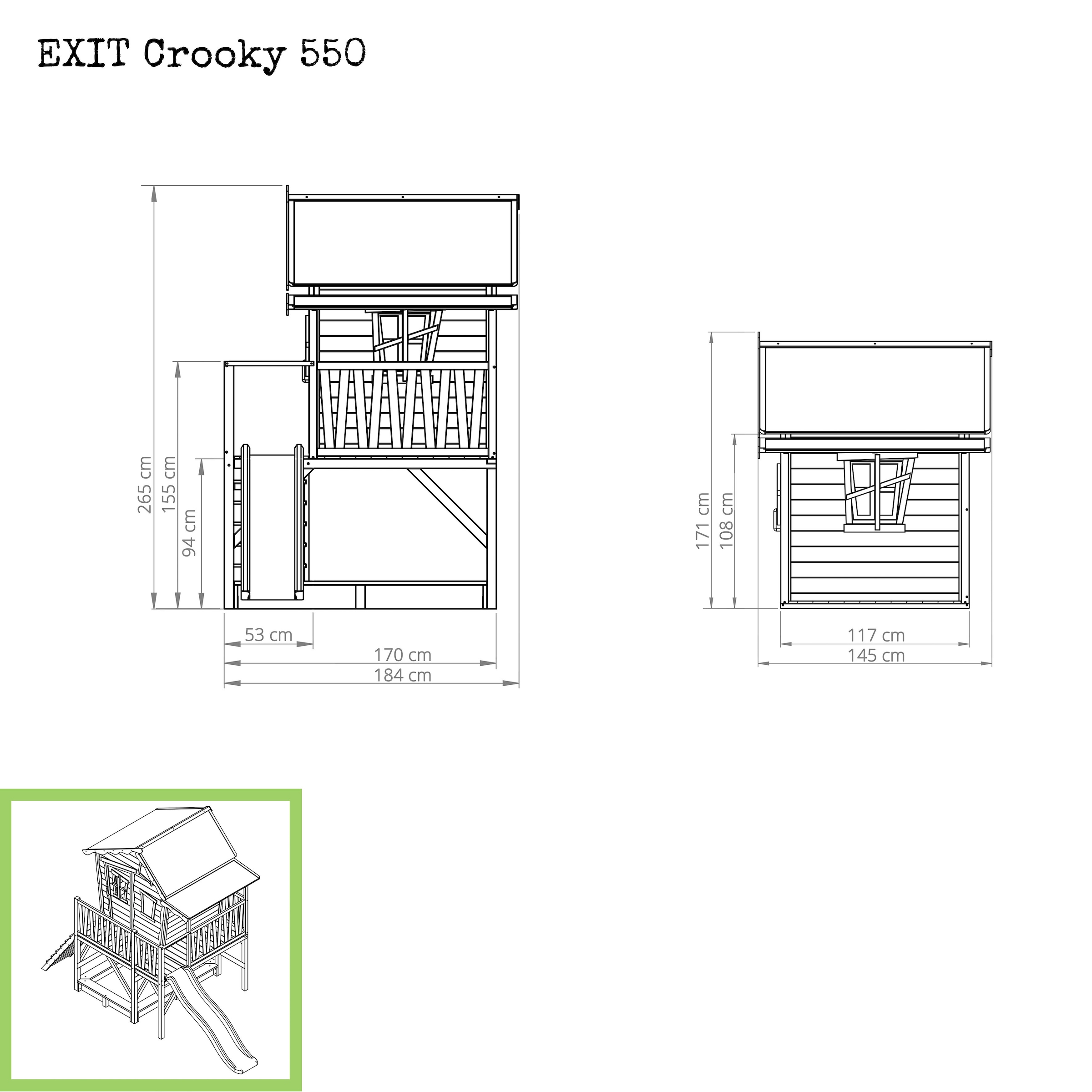 EXIT Spielturm »Crooky 550«, BxTxH: 381x180x259 cm