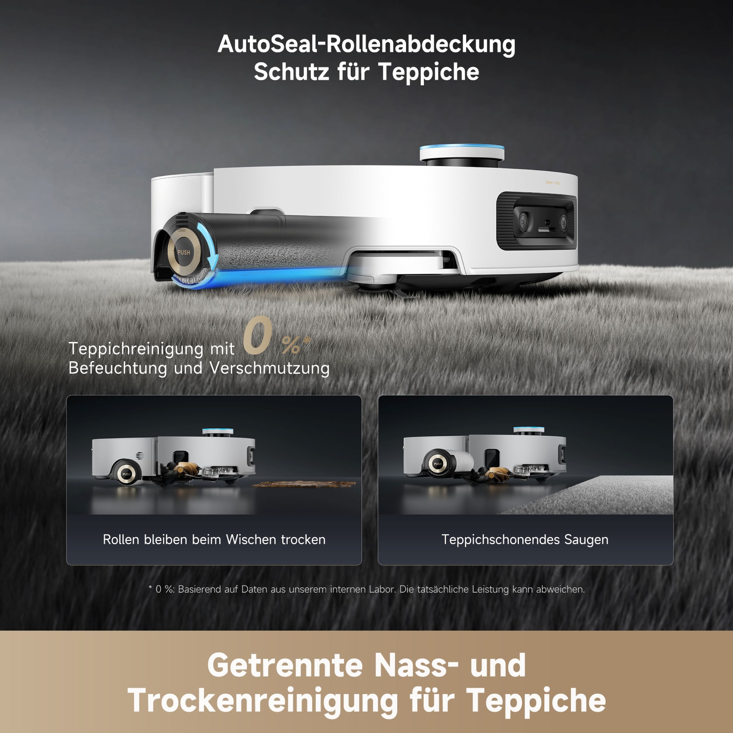 Dreame Saugroboter »mit Wischfunktion Aqua10 Ultra Roller Complete« Warmwasser-Wischsystem, Rollenmopp, überwindet Hindernisse, 30.000 Pa