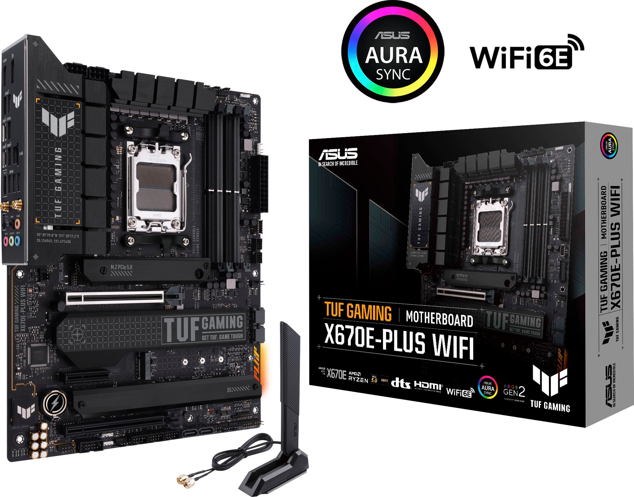 Mainboard »TUF GAMING X670E-PLUS WIFI«, Ryzen 7000, ATX, PCIe 5.0, DDR5-Speicher, 4x...