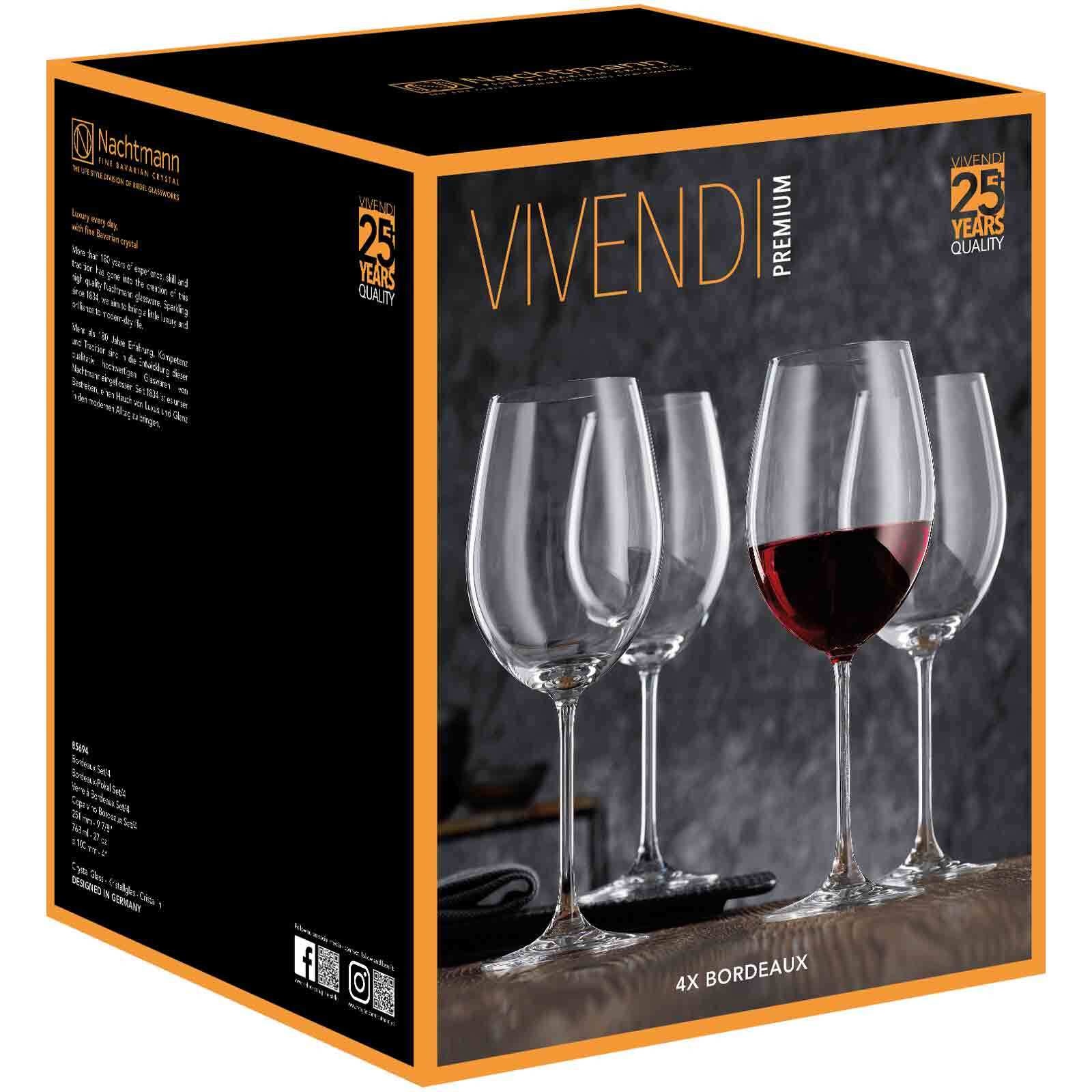 Nachtmann Rotweinglas »Bordeauxgläser Vivendi 763 ml 4er Set transparent«