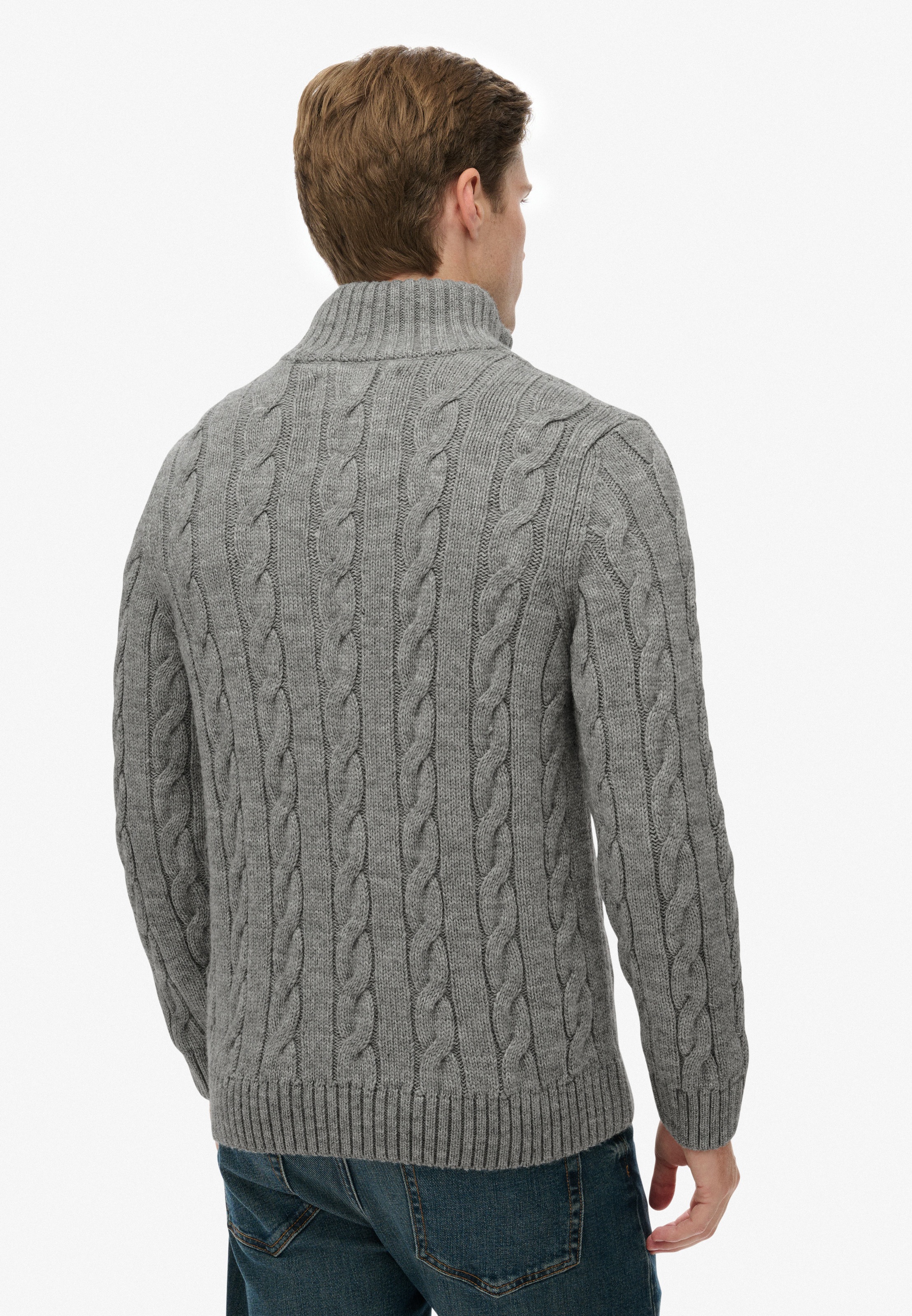 Superdry Strickpullover "JACOB CABLE KNIT HALF ZIP" günstig online kaufen