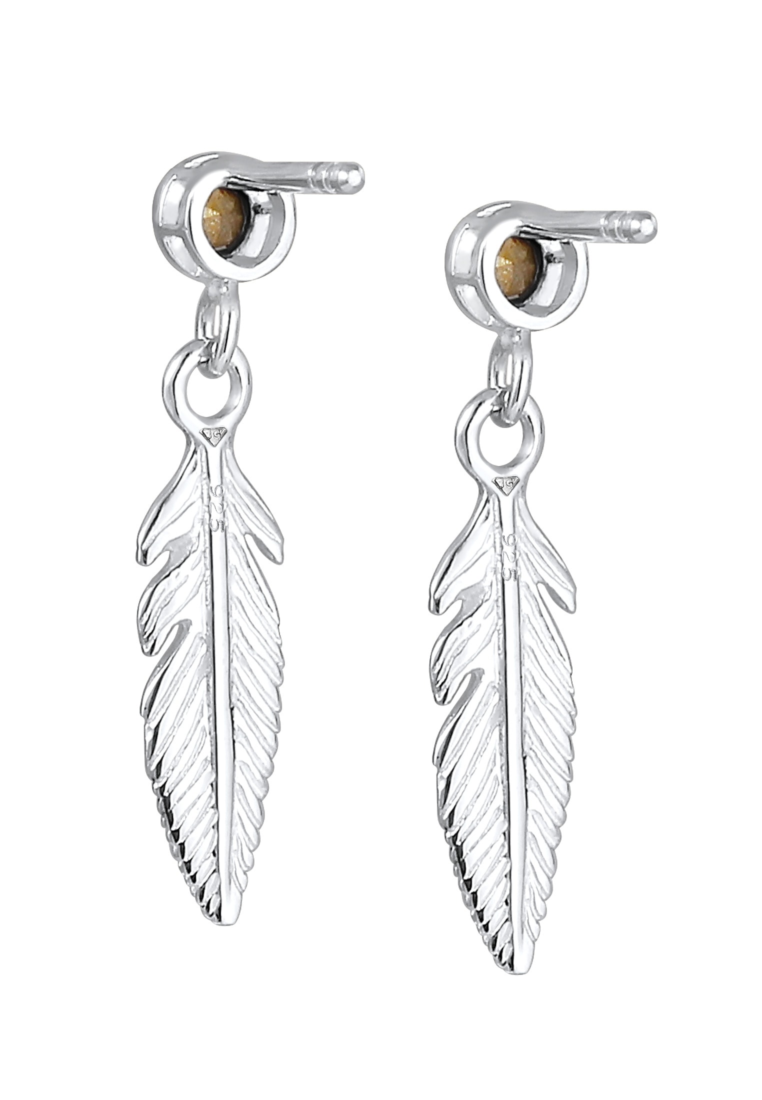 Elli Paar Ohrhänger »Ohrhänger Feder 925 Silber, mit Kristallen von Swarovski®«