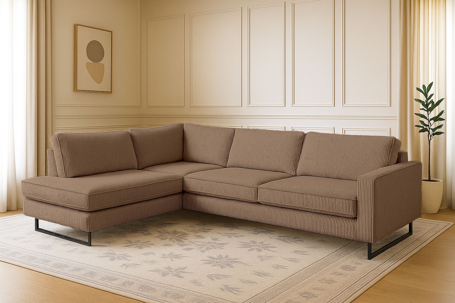 Home affaire Ecksofa "Pinto, 290 cm, Cord, Chenille, Lederoptik, Ottomane l günstig online kaufen