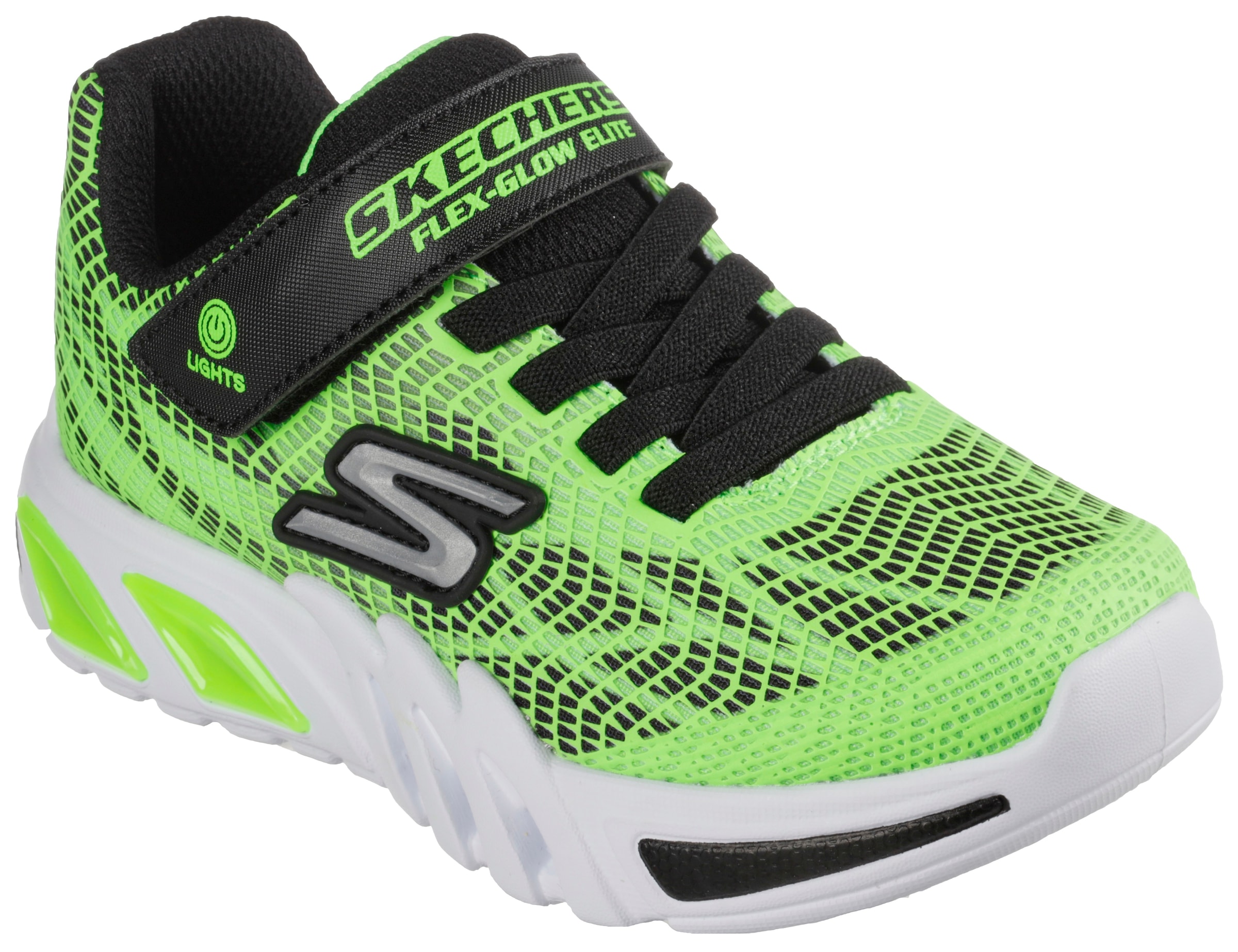 Skechers Sneaker »Blinkschuh Flex-Glow Elite - Vorlo«, Blinkschuh, LED Schuh, Klettschuh mit Gummizug und Klett