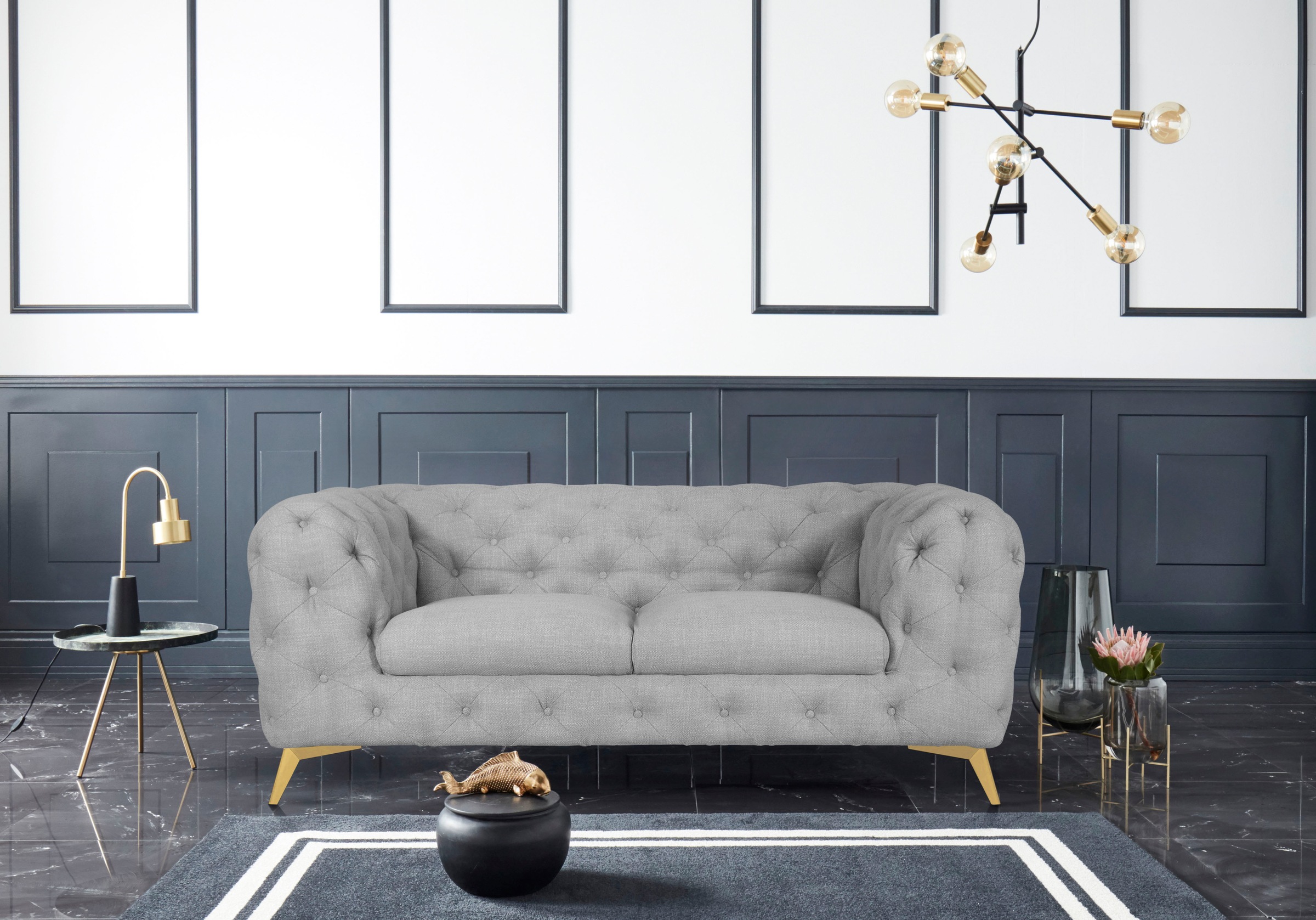 Home affaire Chesterfield-Sofa "Glynis" aufwändige Knopfheftung, moderne Ch günstig online kaufen