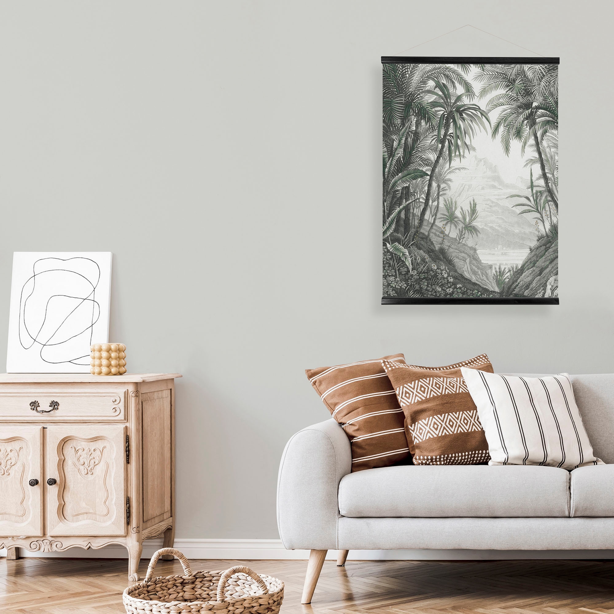 Art for the home Leinwandbild "Jungle Landschaft Schwarz/Weiss" 1 Stk. tlg. günstig online kaufen