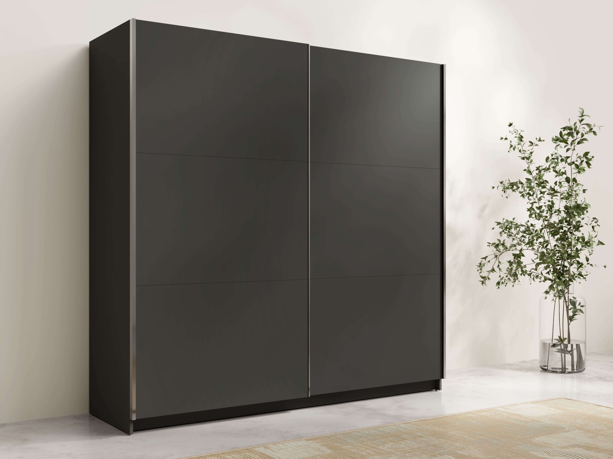 OTTO home Kleiderschrank "Kleiderschrank Fresnoo mit 5 Einlegeböden und Kleiderstange" Garderobe mit 2 Schwebetüren, B/H/T 150/207/62 cm