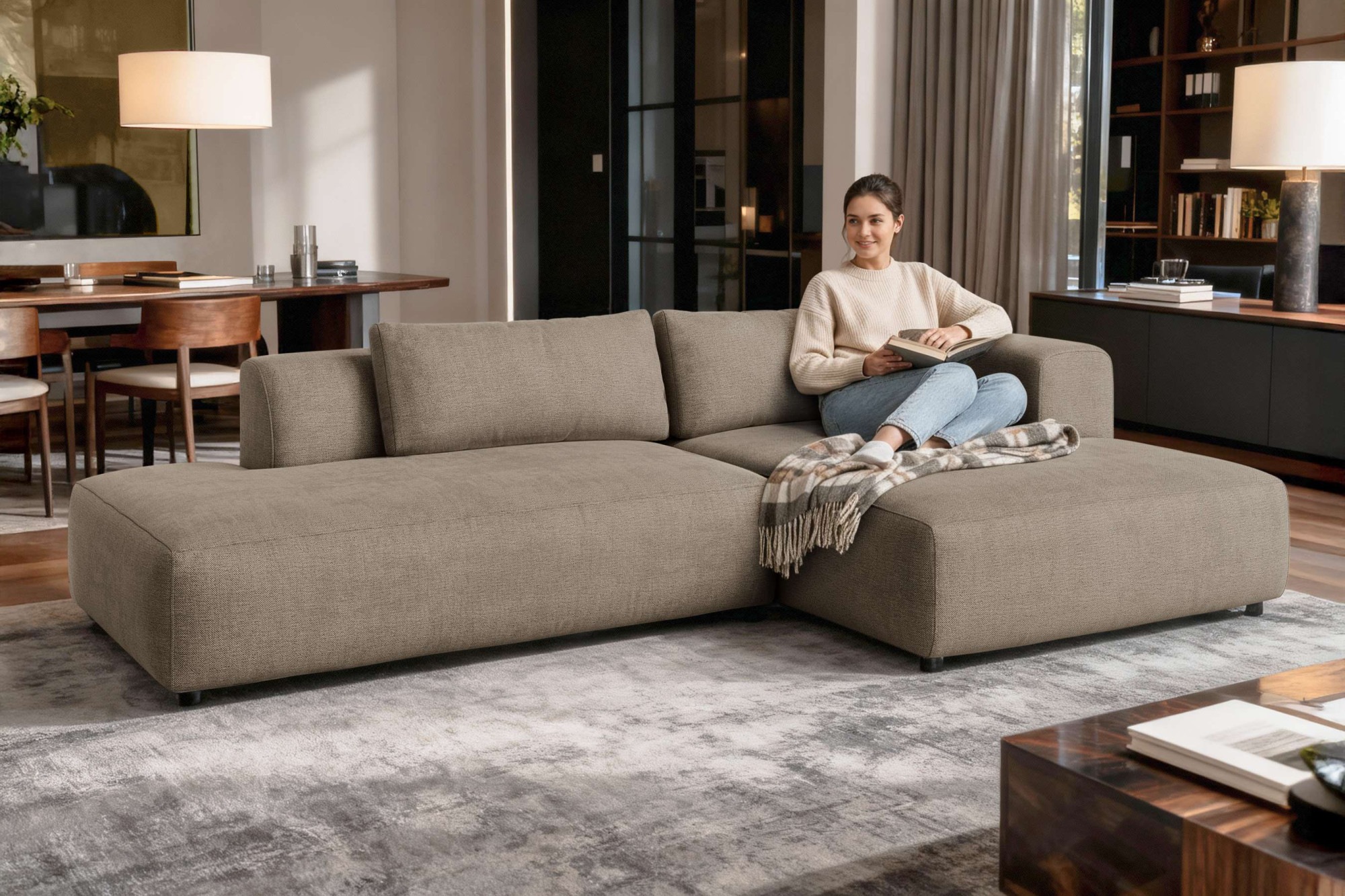 OTTO home Ecksofa "TIARRA Design-Sofa mit Ottomane recht/links bestellbar, günstig online kaufen