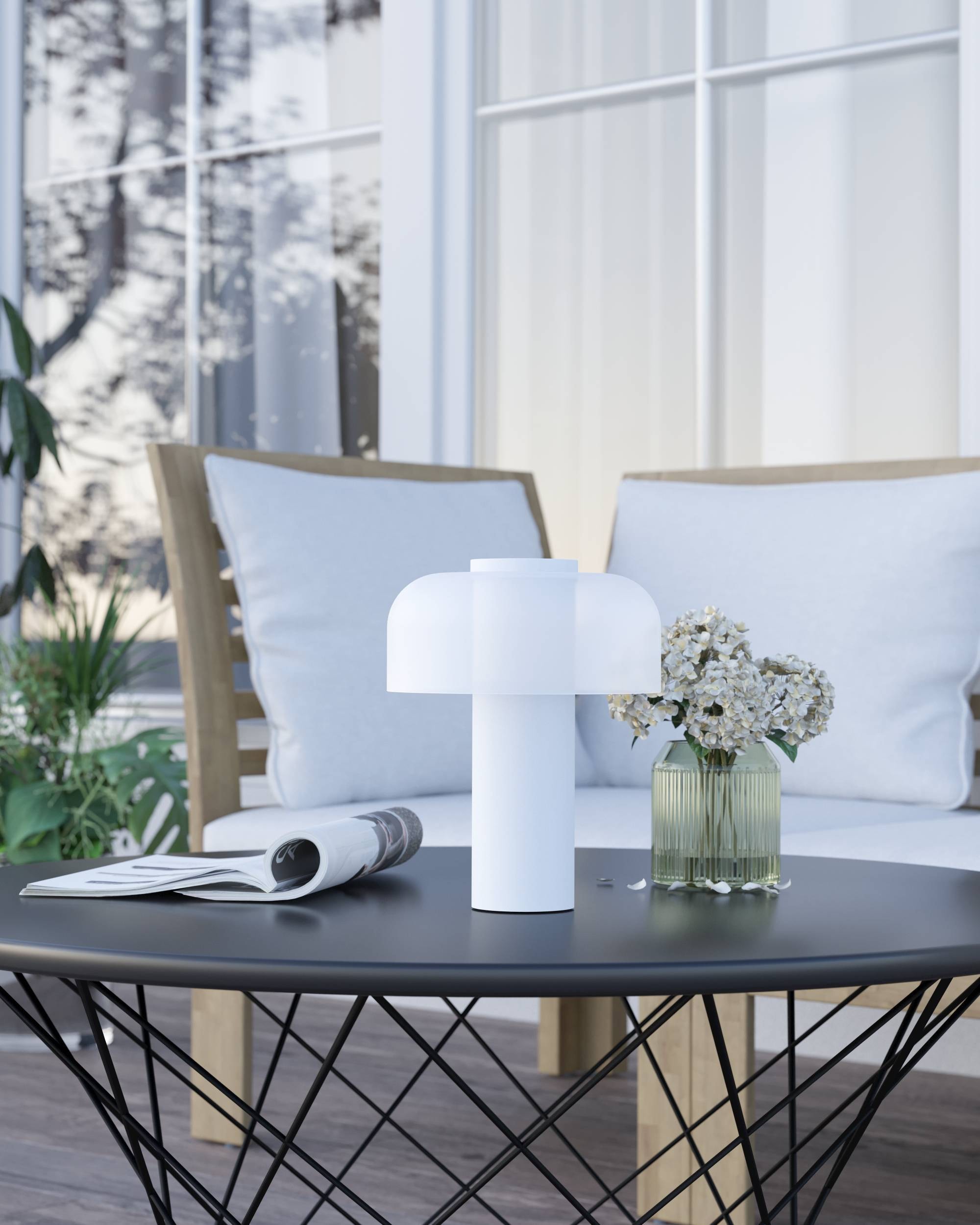 EGLO Tischleuchte »Ponente Tischlampe, Nachtischlampe, Metall und Kunststoff, IP44, Lampe« LED-Modul 1 Stk. Kaltweiß | Neutralweiß | Warmweiß Tischleuchte - H20 x Ø16 cm - weiß - 2,25W inkl.