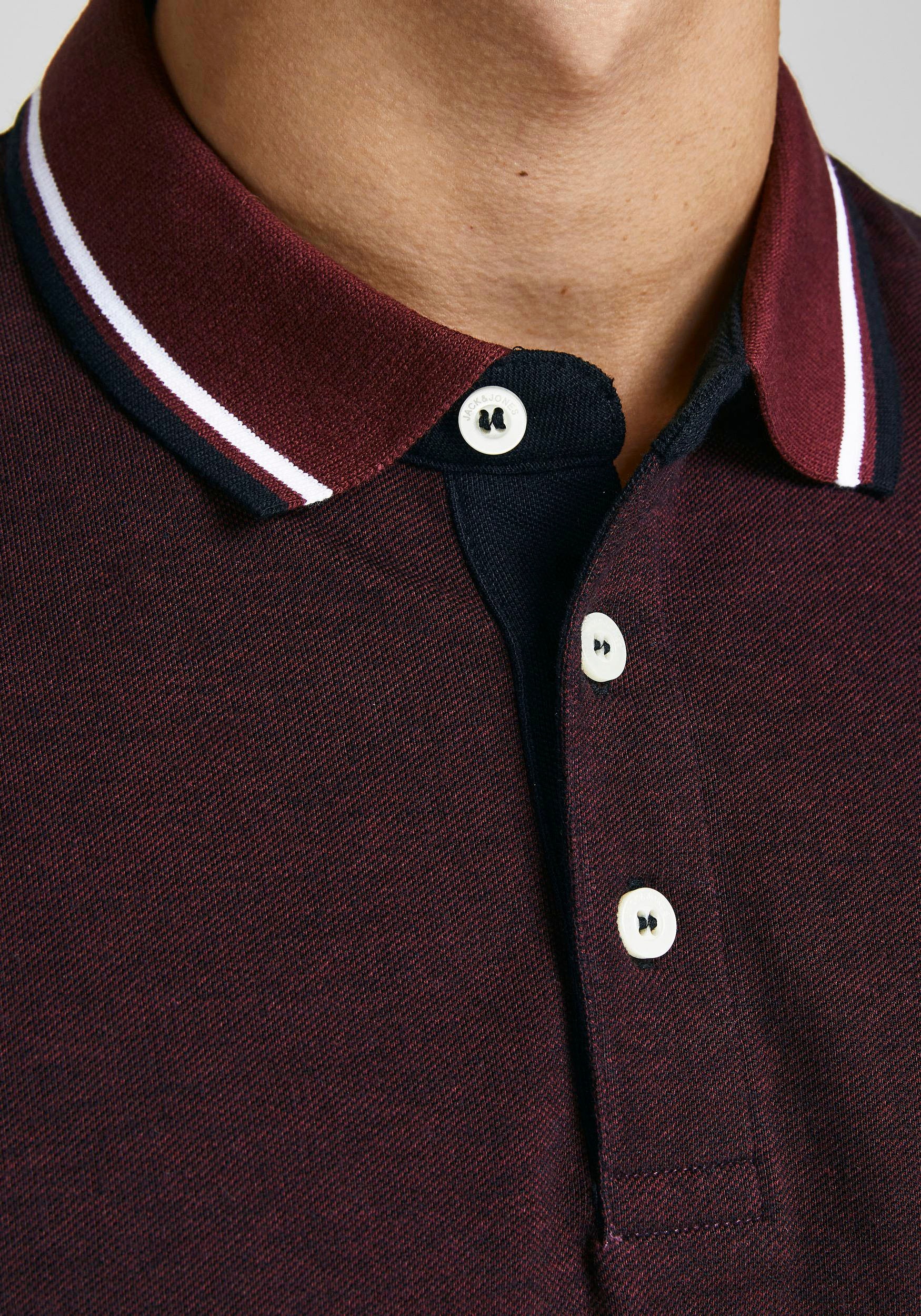 Thumbnail - Jack & Jones Poloshirt "JJEPAULOS Poloshirt mit klassischem Kragen und figurbetonter Form", Logostickerei, modisch, schm...