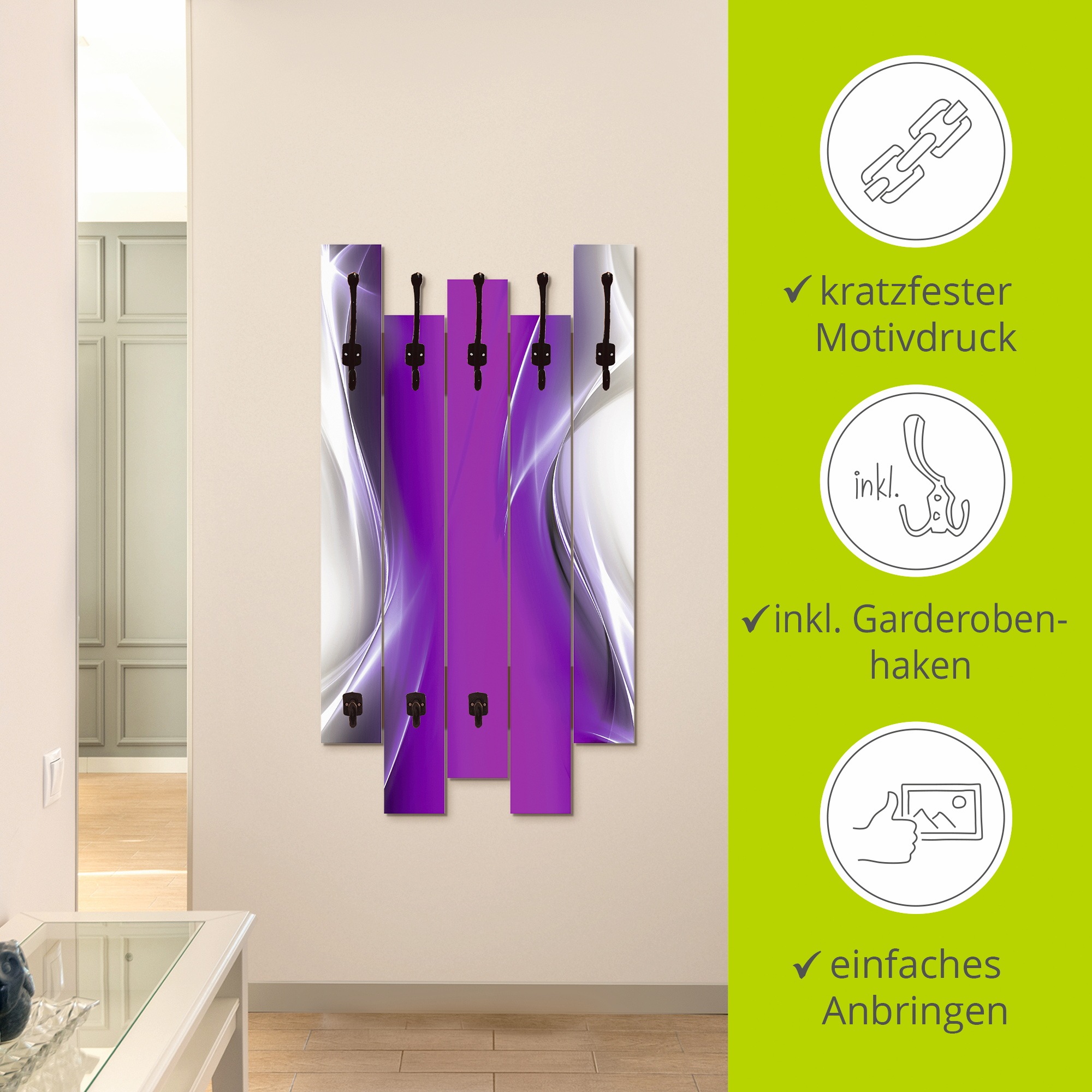 Artland Garderobenleiste »Kreatives Element«, teilmontiert