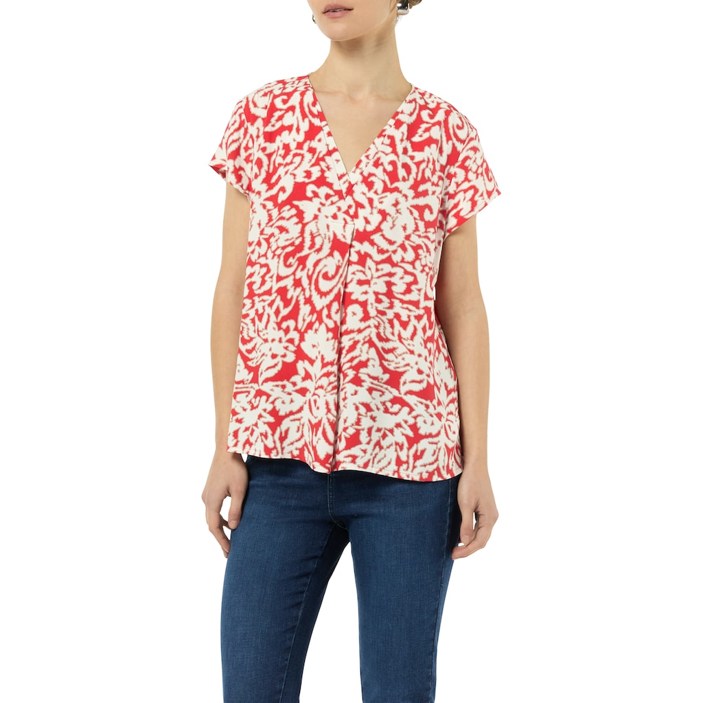 Comma Shirtbluse, mit V-Ausschnitt und Allover-Print