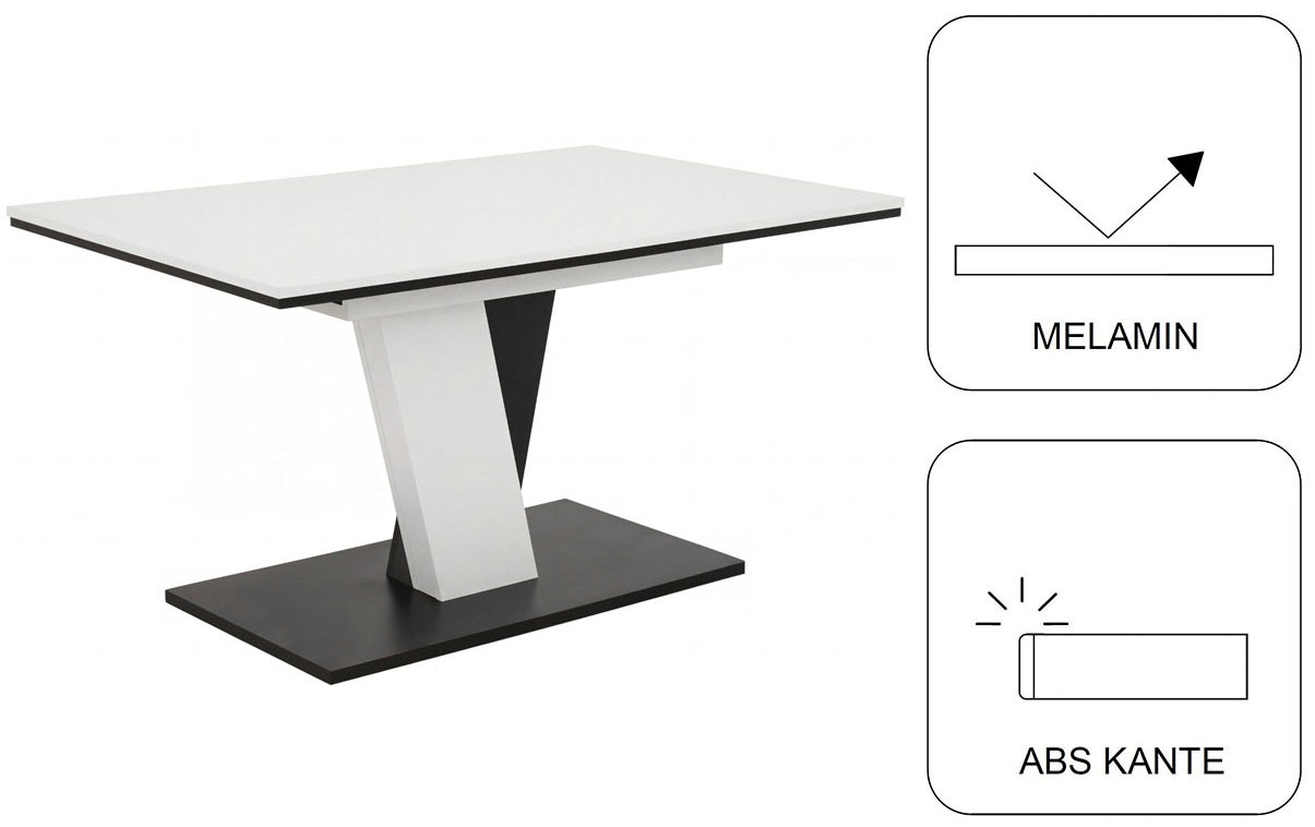 OTTO home Essgruppe »"Altona", Esstisch ausziehbar plus 6 Stühle, TOPSELLER!« Esstisch ausziehbar 140 - 180 cm, 6 Freischwinger, 7 tlg. tlg. Säulentisch 140-180x90 cm, Stuhl mit Federkorb, 140 kg belastbar