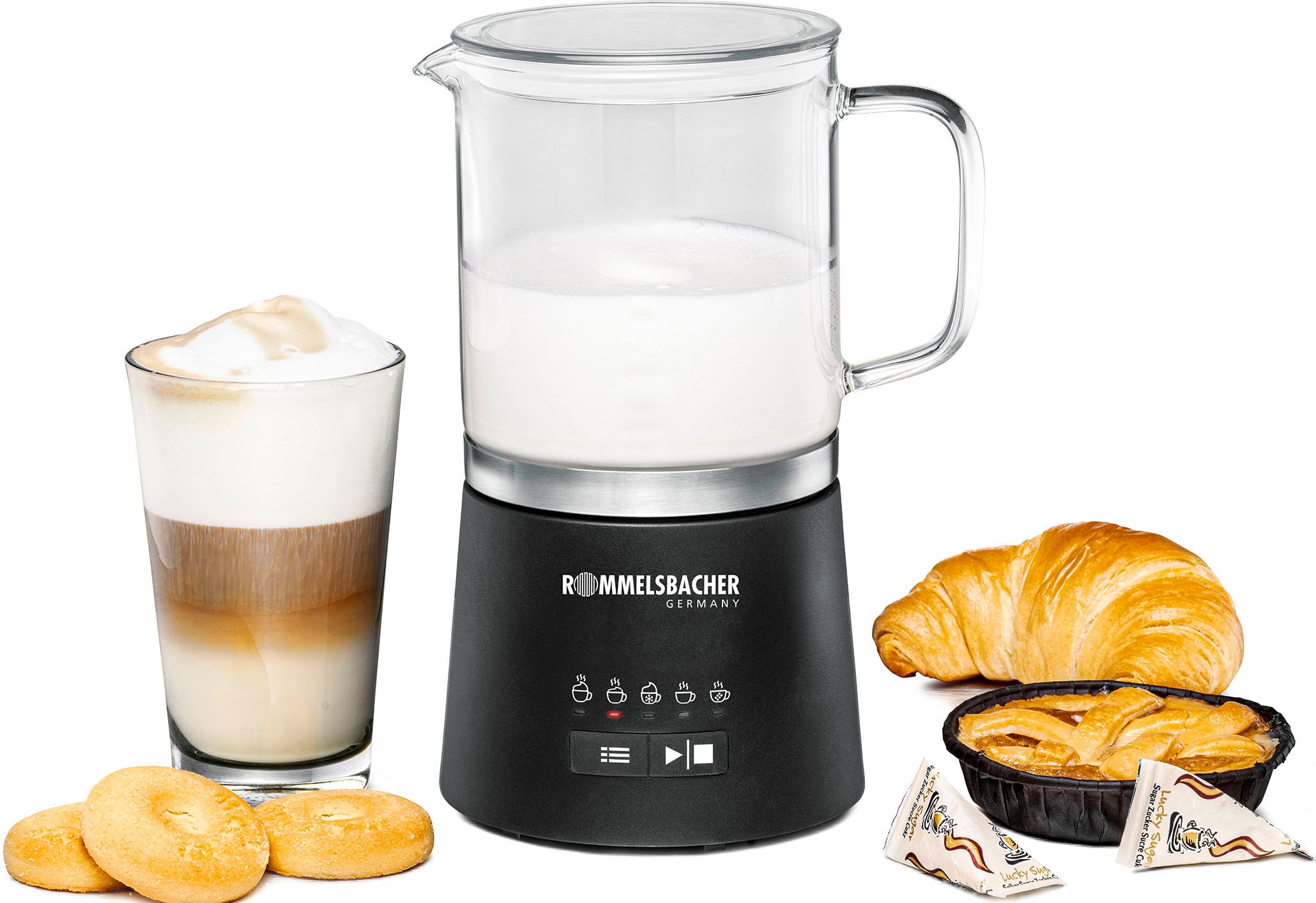 Rommelsbacher Milchaufschäumer »MS 625«, 600 W, abnehmbare Glaskanne
