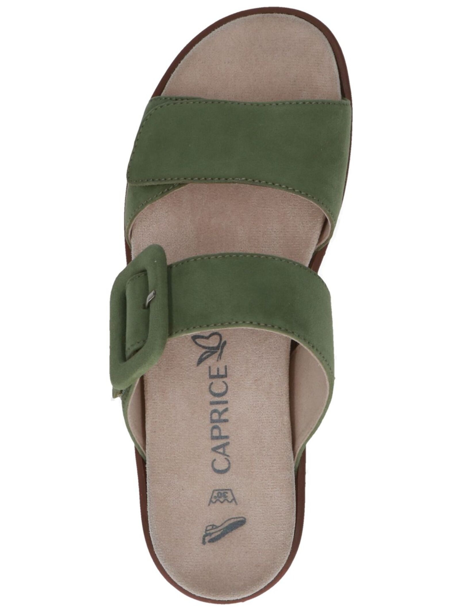 Pantolette CAPRICE "Caprice Pantoletten Veloursleder", Damen, Gr. 39, grün, Veloursleder, Schuhe Pantolette 2