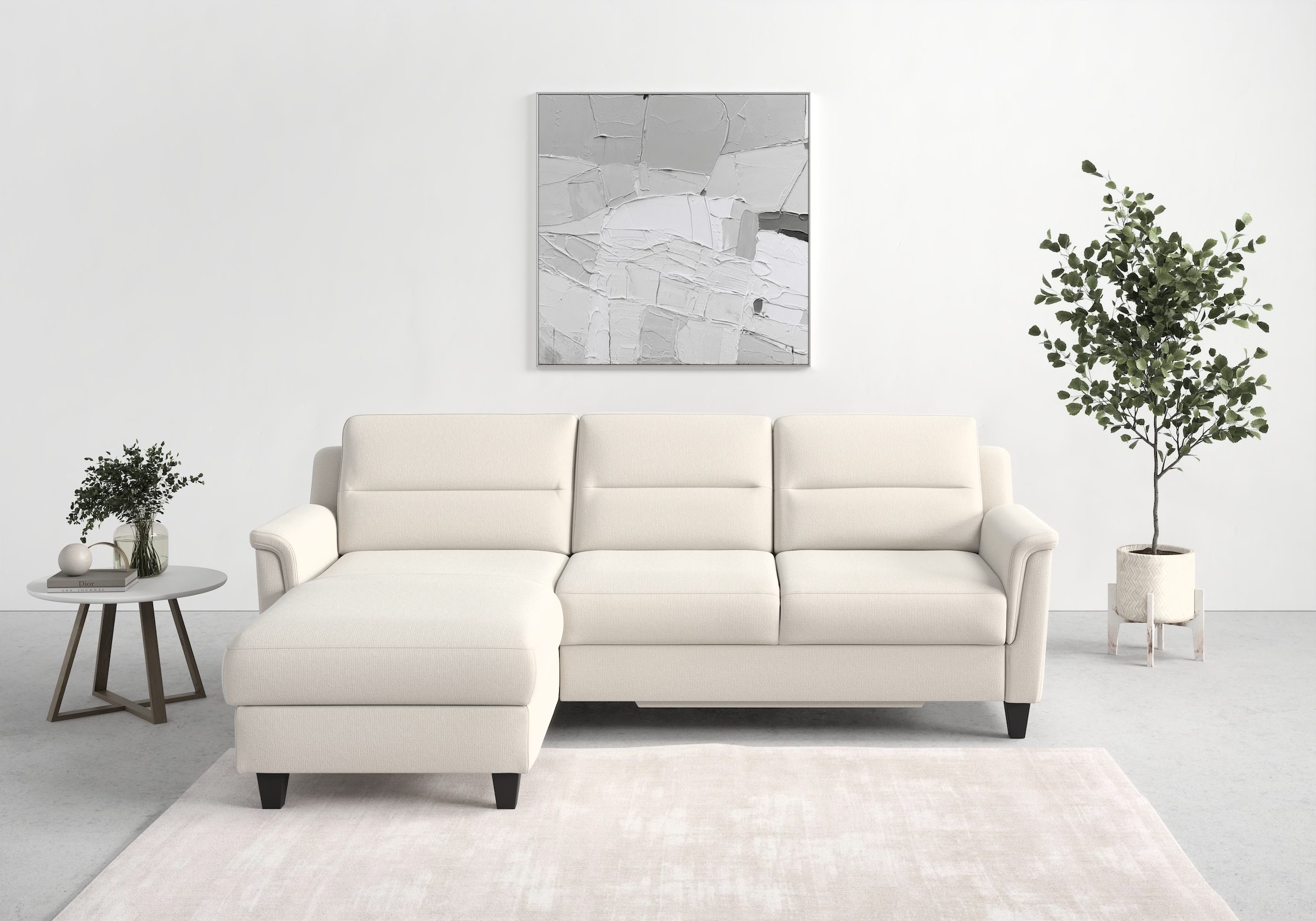 sit&more Ecksofa »Farö L-Form«, inklusive Federkern, wahlweise mit Bettfunktion und Bettkasten