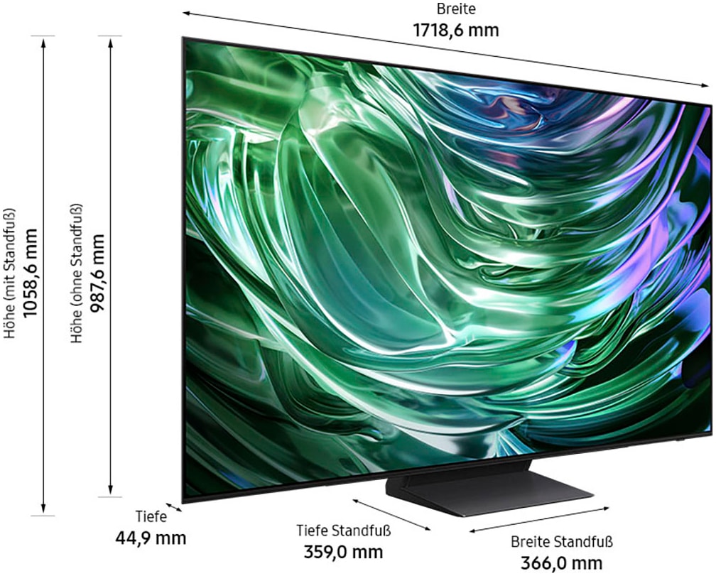 Samsung OLED-Fernseher »GQ77S90DAE«, 4K Ultra HD, Smart-TV, Neural Quantum 4K AI Gen2 Prozessor, Gaming Hub, bis zu 144Hz