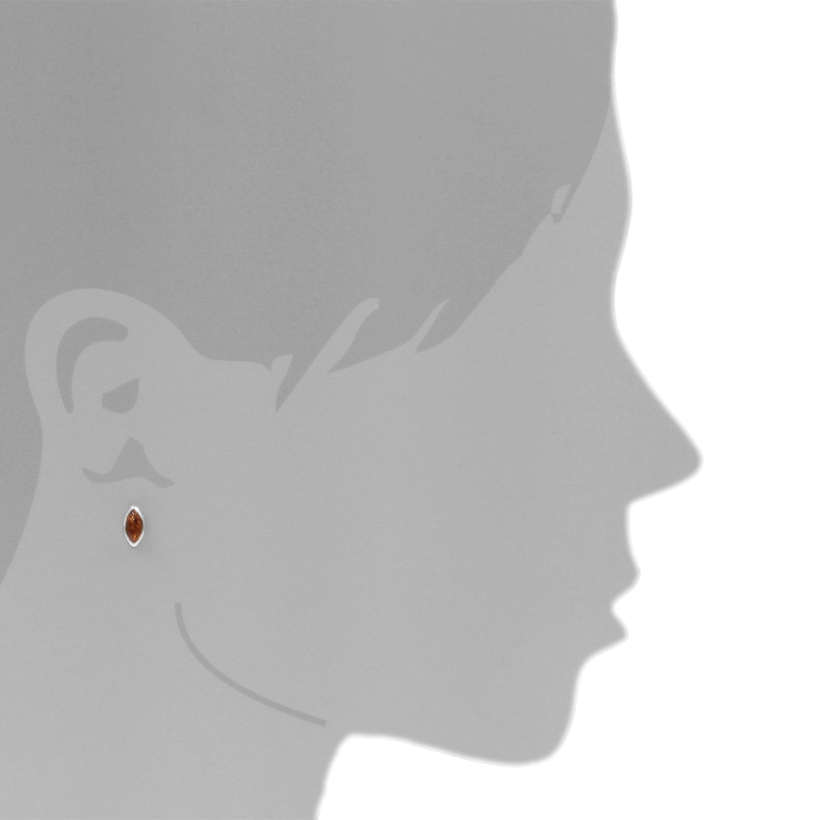 OSTSEE-SCHMUCK Paar Ohrstecker »- Alwa - Silber 925/000 - Bernstein«