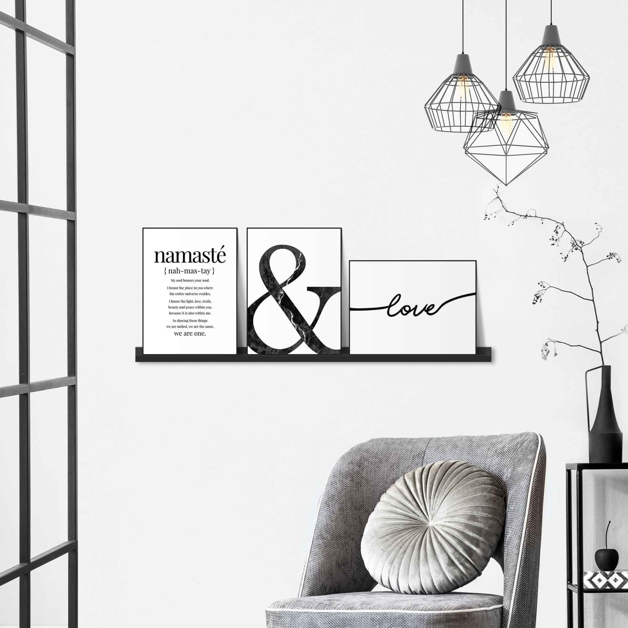 Reinders! Wandbild »Namasté Love - Zitat - Grüße - Liebe«, (3 St.)