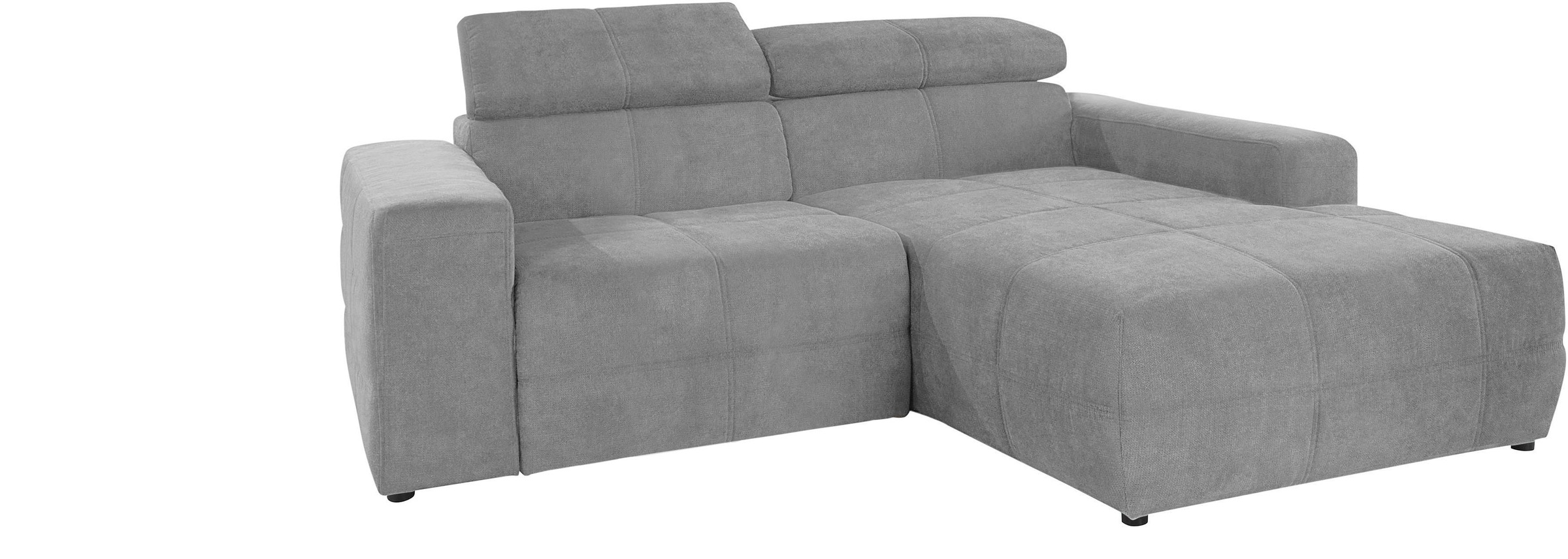 DOMO collection Ecksofa »Brandon, inkl. Kopfteilverstellung, B/T/H: 214/100/80 cm, L-Form«, Mit Kopfteilverstellung, auch in Leder und Cord, L-Form